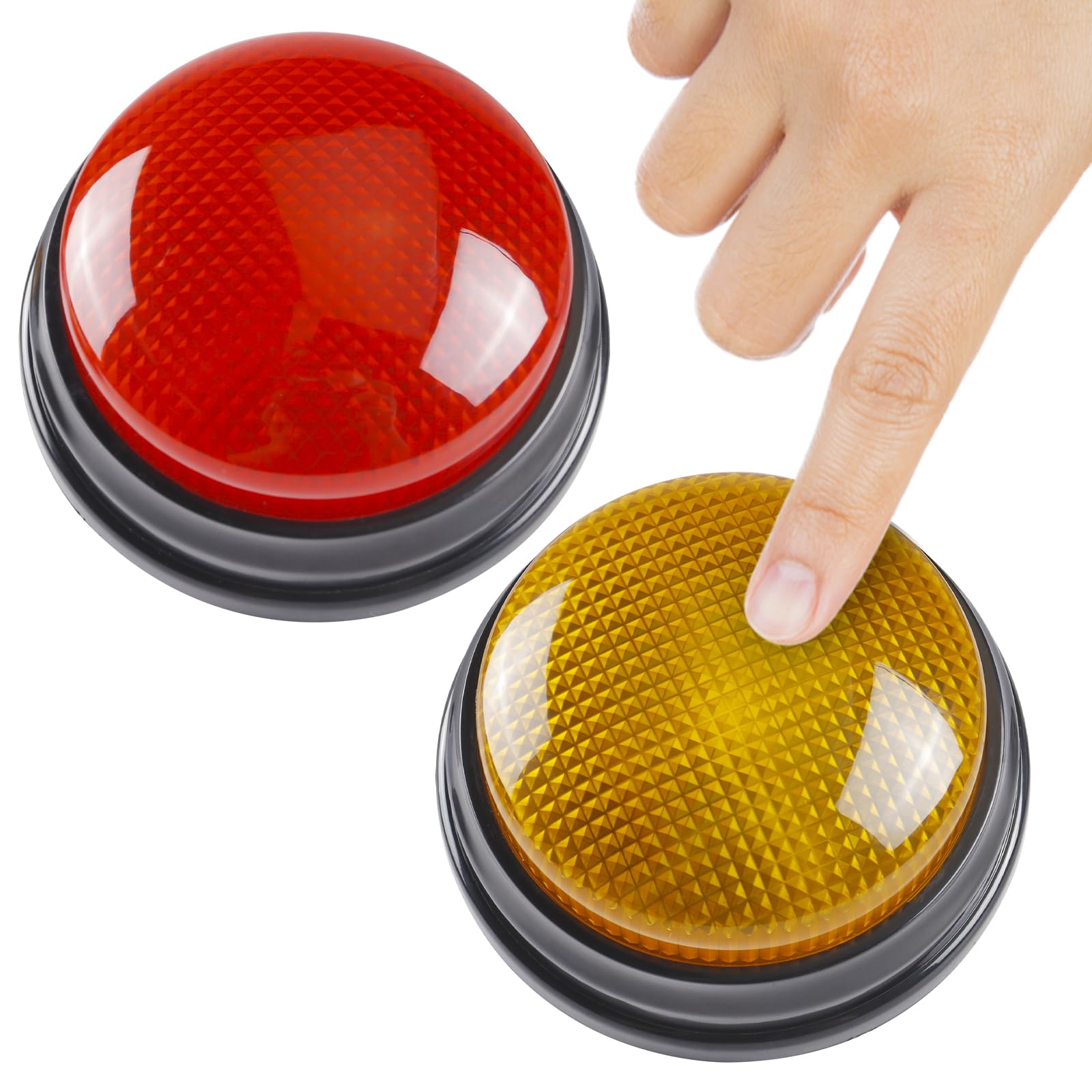 IBLESSU 2-Pack Buzzers for Trivia Games, Family Feud Buzzers for Adults, Game Buzzers with Lights and Sound, Answer Buzzers for Classroom Game and Trivia Nights
