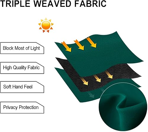 Miniatura 345 de DWCN Cortinas para puerta francesa: cortina térmica con bolsillo para barra para puertas con ventana de cristal, puertas de cocina y patio