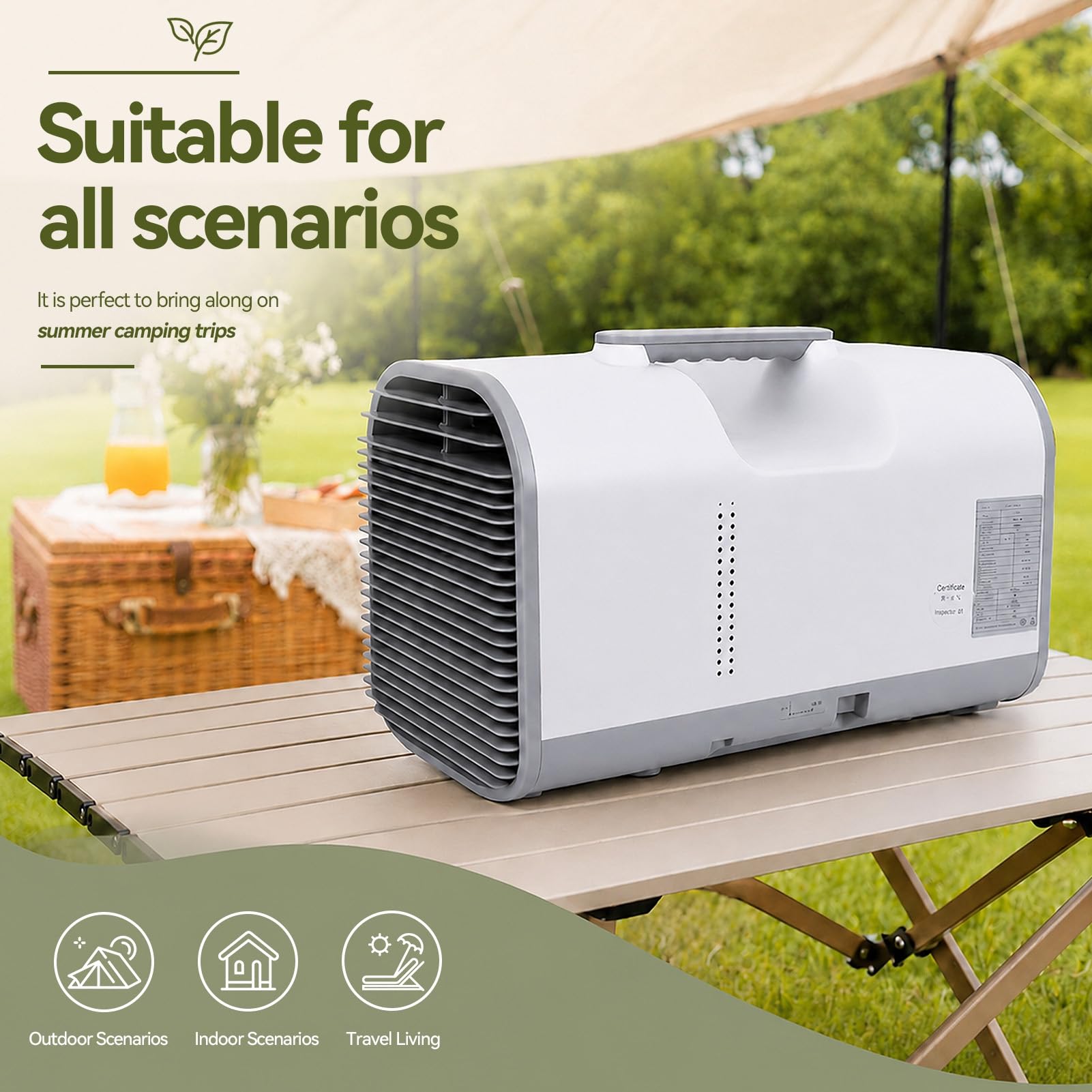 Condizionatore portatile 4000 BTU con compressore, ventola deumidificatore 4 in 1 per camper, telecomando e timer 24 ore, unità di raffreddamento rapido leggero 29 lb UE