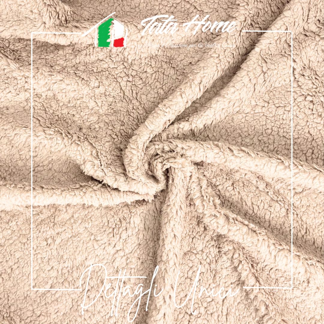Tata Home Coperta Pile Plaid Divano e Letto Pesante e Caldo Peluche con Retro Sherpa Fantasia Animalier Misura 127x152 cm Leopardato