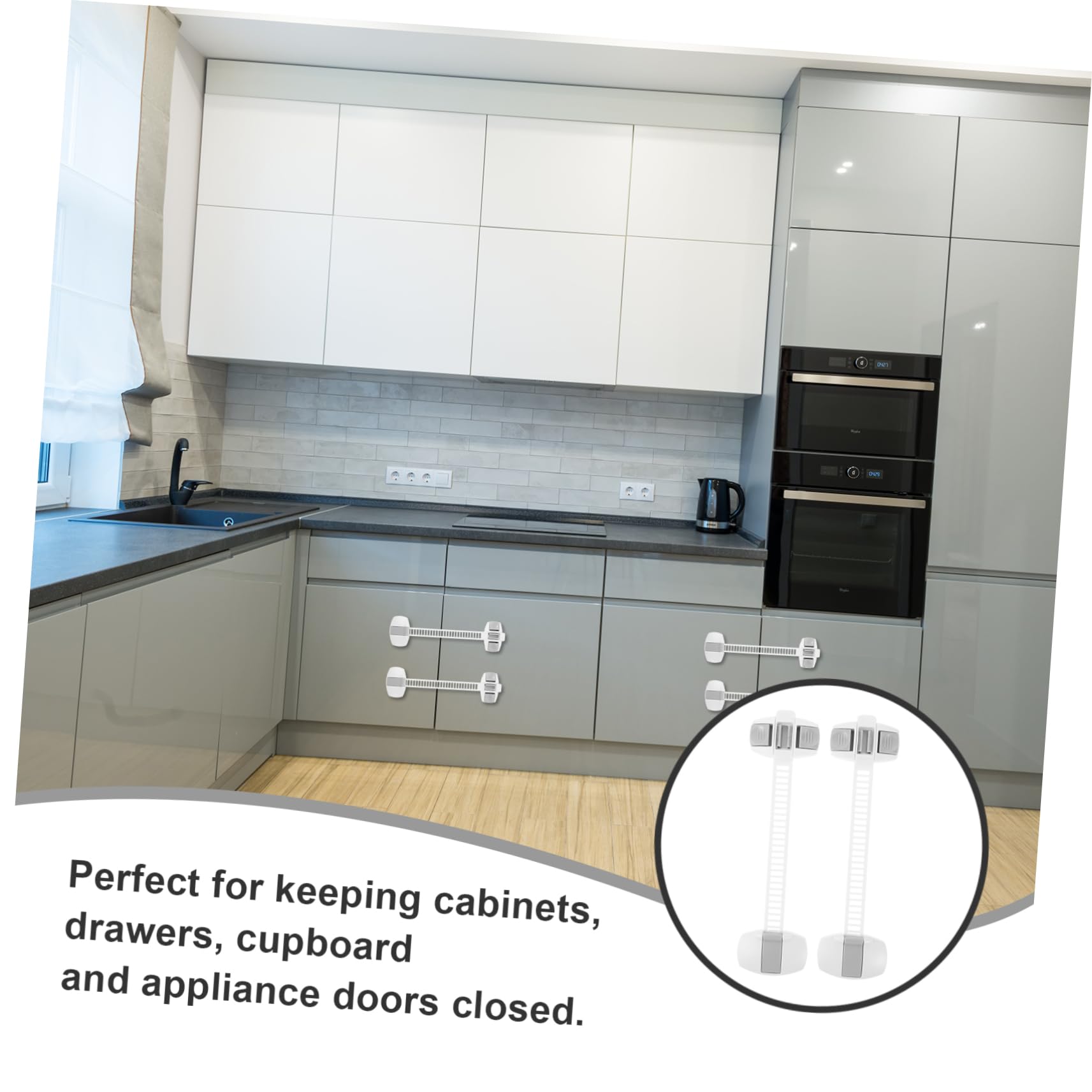 ORFOFE 10 Unidades Cerradura Protectora Multifunción Cerradura de Seguridad para Ñiño Cierre Infantil para Armario, Guardarropa y Puerta Diseño de Galleta, Fácil para Adultos, Seguro