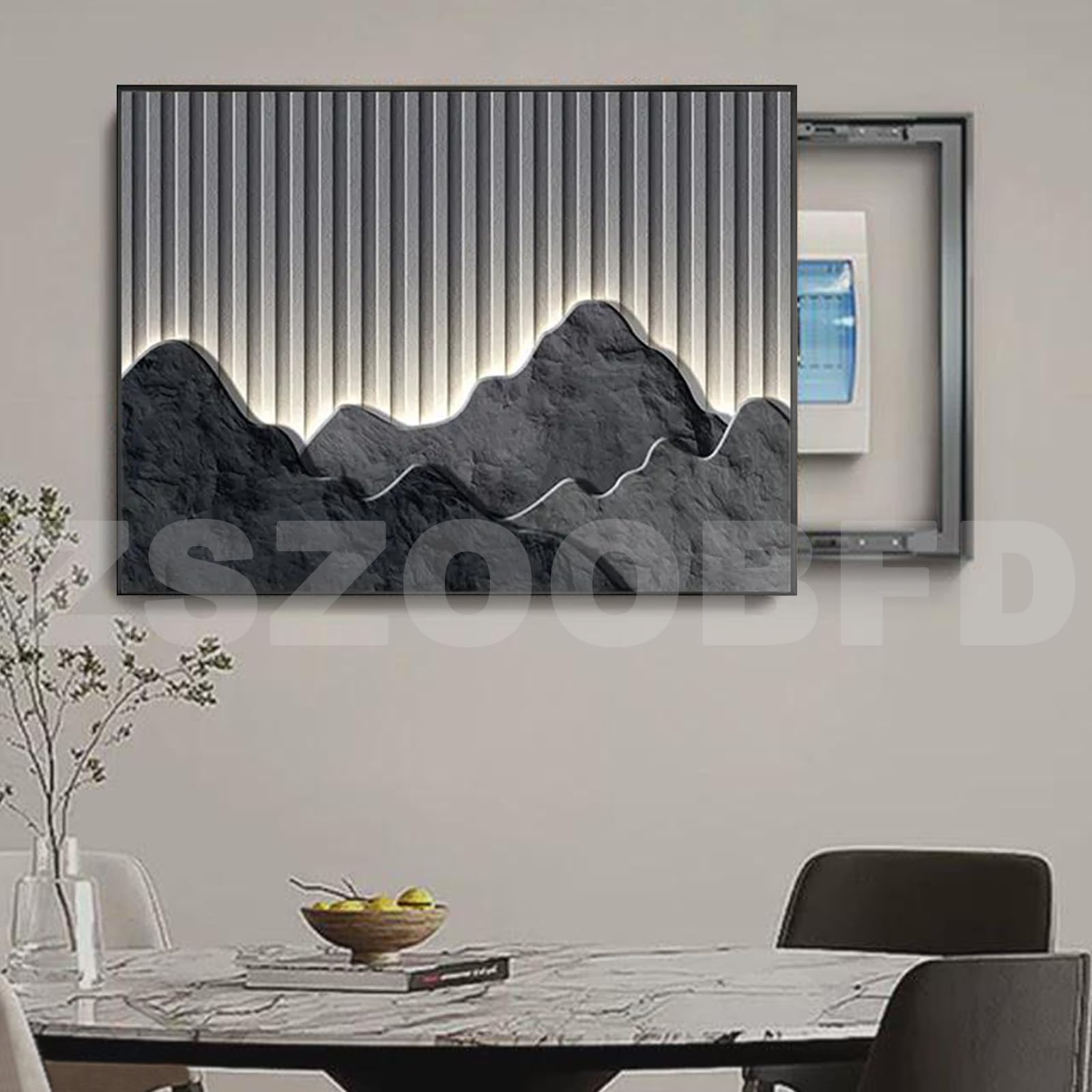 Sicherungskasten Abdeckung für Wandmontage, kreatives Flip-Cover zur Verkleidung von Stromverteilern, dekoratives Bild für Büro, Esszimmer und Heimdekoration, 45x35cm