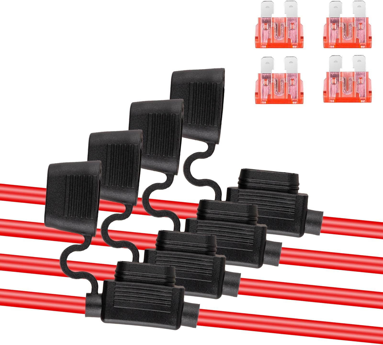 Inline Fuse Holder FEBRYTOLD 10 Gauge - Waterproof Pigtail Fuse Rela In Line Fuse Holders 12v - Foto 6