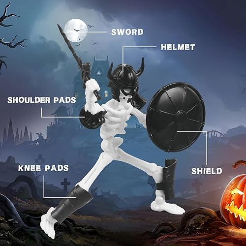 Miniatura 5 de Juego de 6 figuras de acción T13, esqueletos de decoración de esqueleto para decoraciones de Halloween, muñeco 13, Titan 13, juguete de esqueleto,