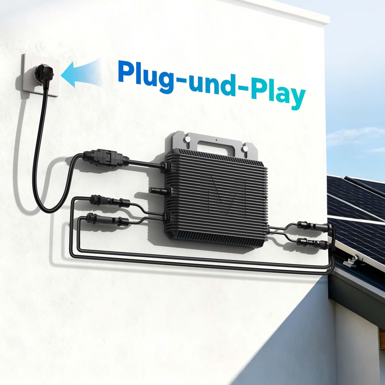 Marstek Mikro-Wechselrichter 800W (Upgrade 2026), Mikrowechselrichter für Balkonkraftwerk, 2MPPT, 0% MwSt, IP-67, WiFi, App-Steuerung, Plug & Play, für Photovoltaik-Module