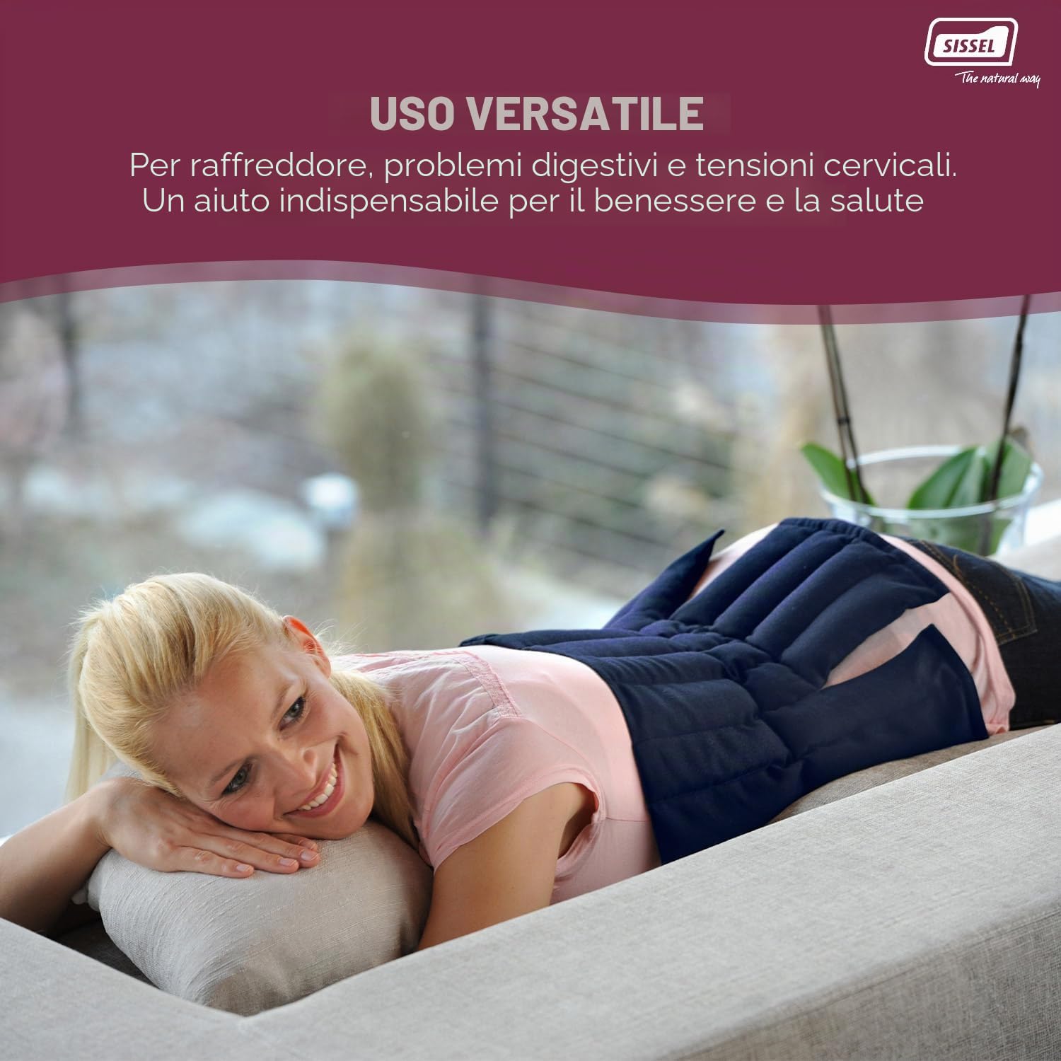 Sissel Cuscino Termico Sissel® Linum 37,5X36/37 Cm, Blu Blu