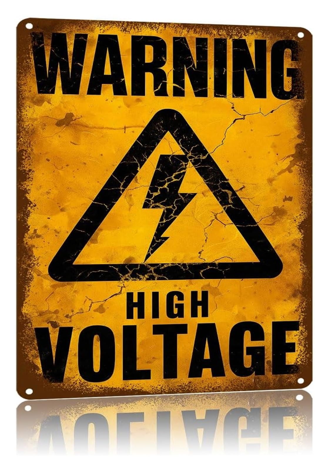 MDBJTCYZN Vintage Aluminum Metal Sign High Voltage Theme Industrial Decor Rust Resistant Print Warning Design Art For Garage Workshop Wall 8 X 12 in