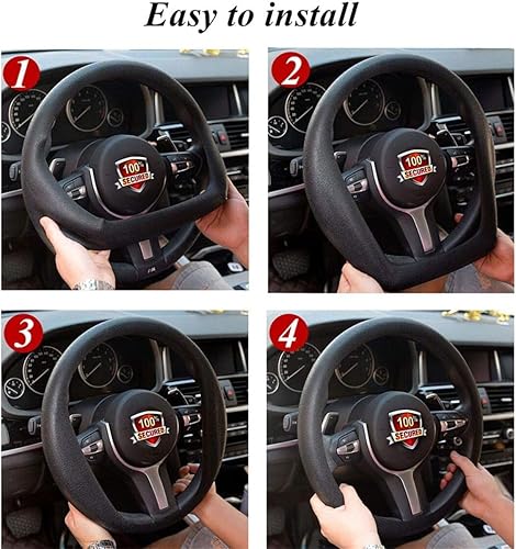 Miniatura 4 de Funda de volante de silicona para automóvil, gran agarre, antideslizante, para diámetro de 13-15 pulgadas (blanco)