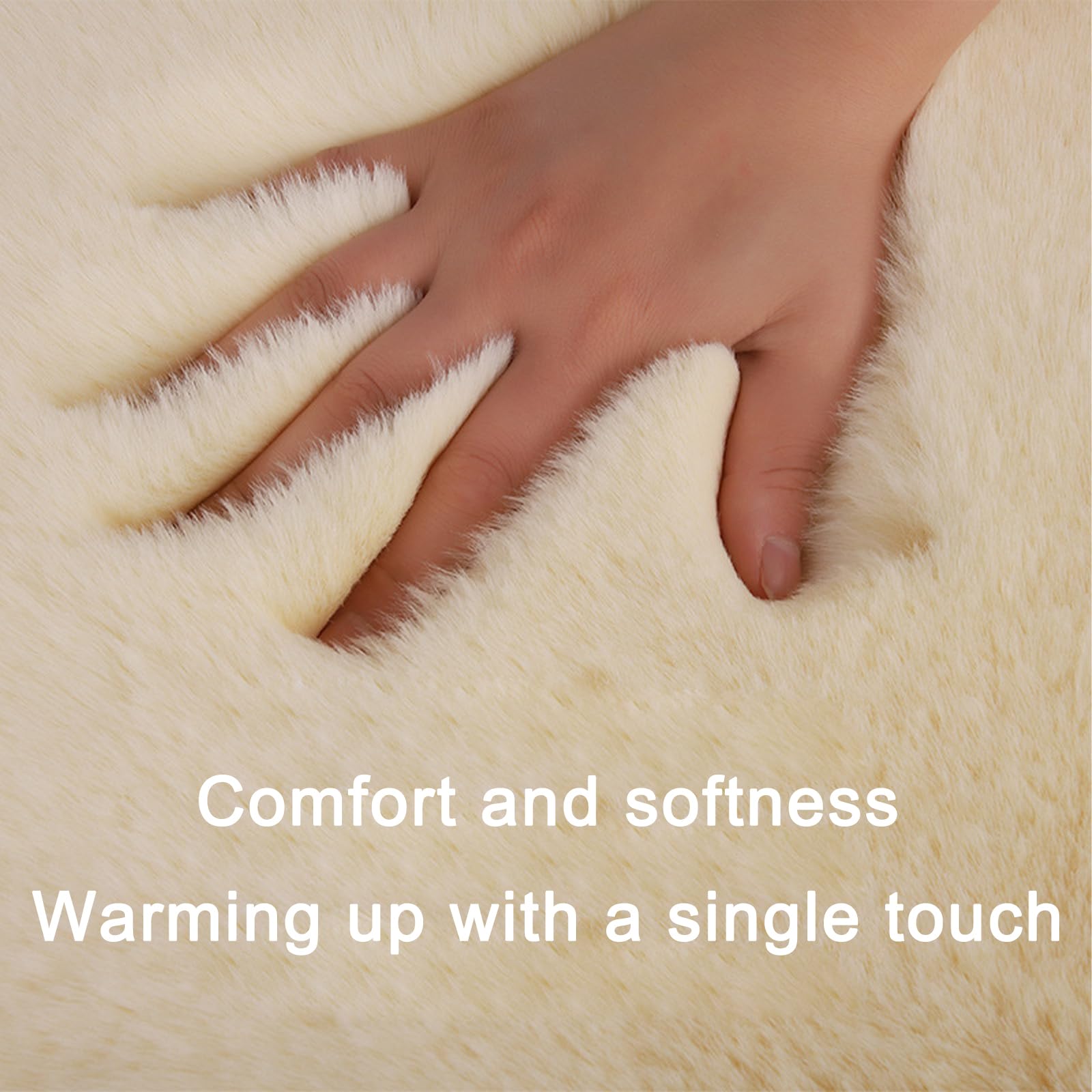 Cuscino per Seggiolino Auto in Peluche per Range Rover Evoque I L538 2015 2016 2017 2018, Invernale Soft Confortevole Antiscivolo Protezione per Sedile Cuscino Accessori,C/Beige