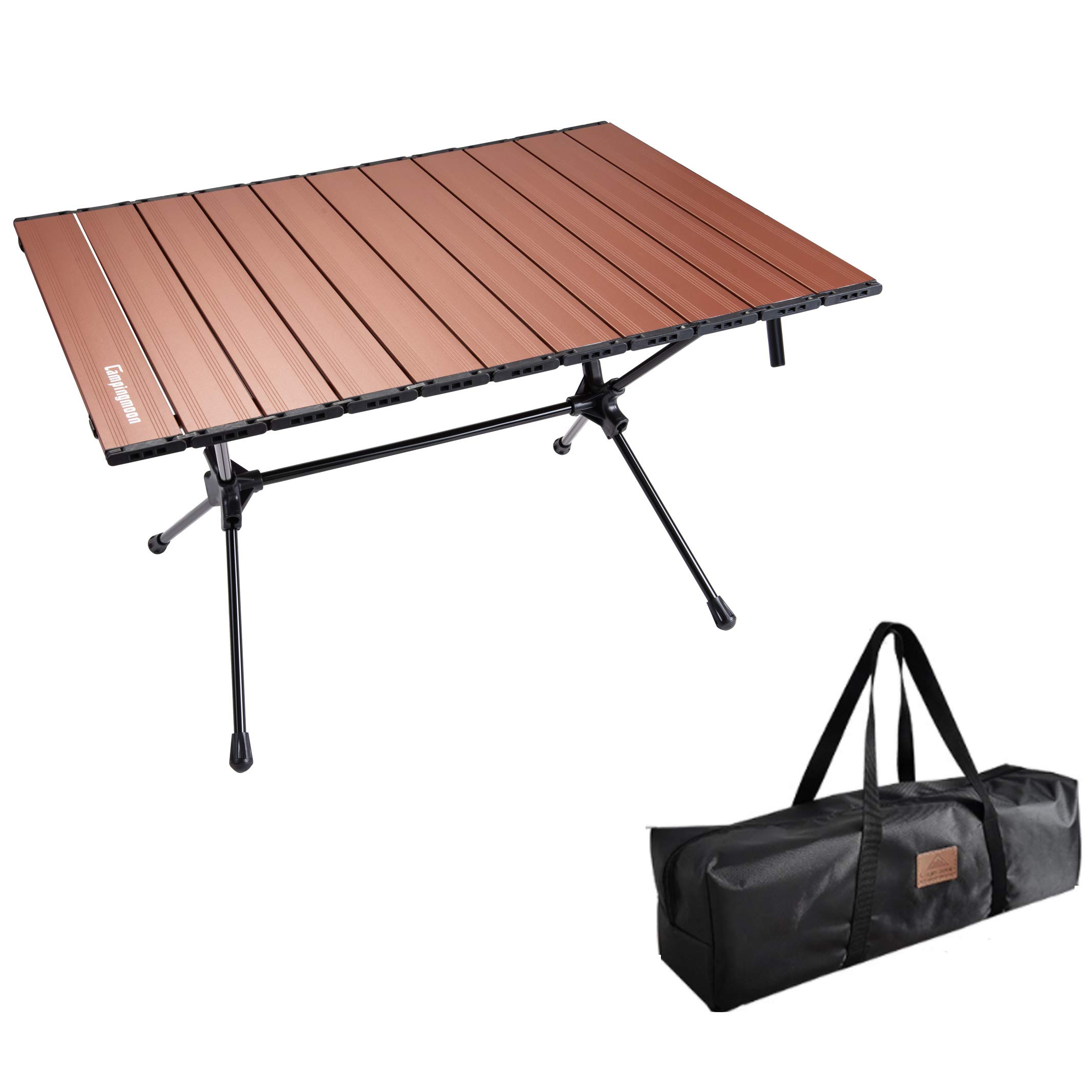 CAMPINGMOON 29.5''(L) x21.6''(W) x17''(H) Height Adjustable Ultra Compact Aluminum Camping Table T-520-RD