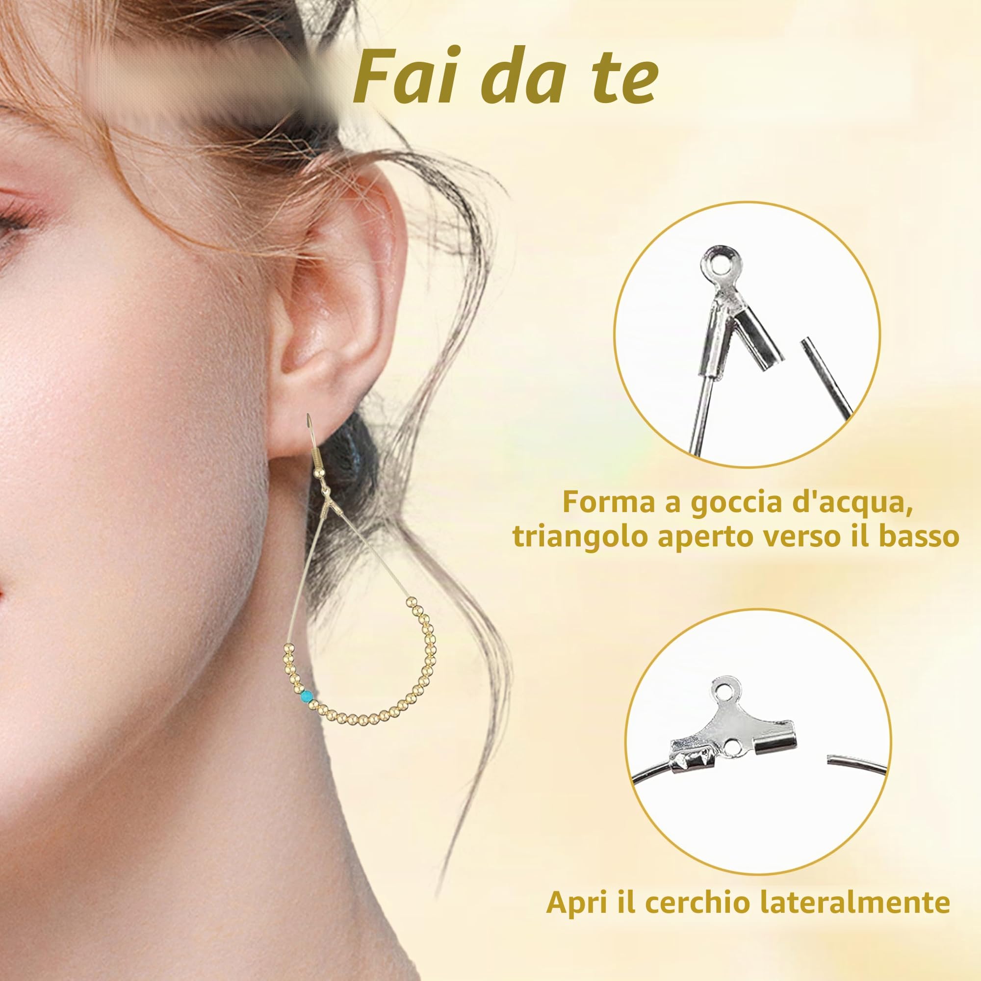 Kit Fai Da Te Ganci Per Orecchini Argento 925 Ipoallergenic 200 Pezzi