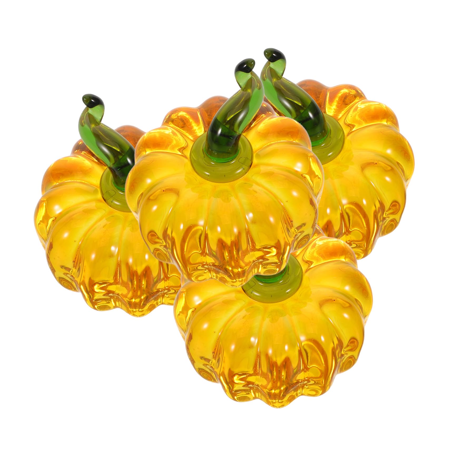 TOYANDONA 4stücke Künstliche Mini-kürbis-Ornamente Kristallkürbis-deko für Tisch Schmuck für Herbsternte Halloween-Dekoration Dekorieren