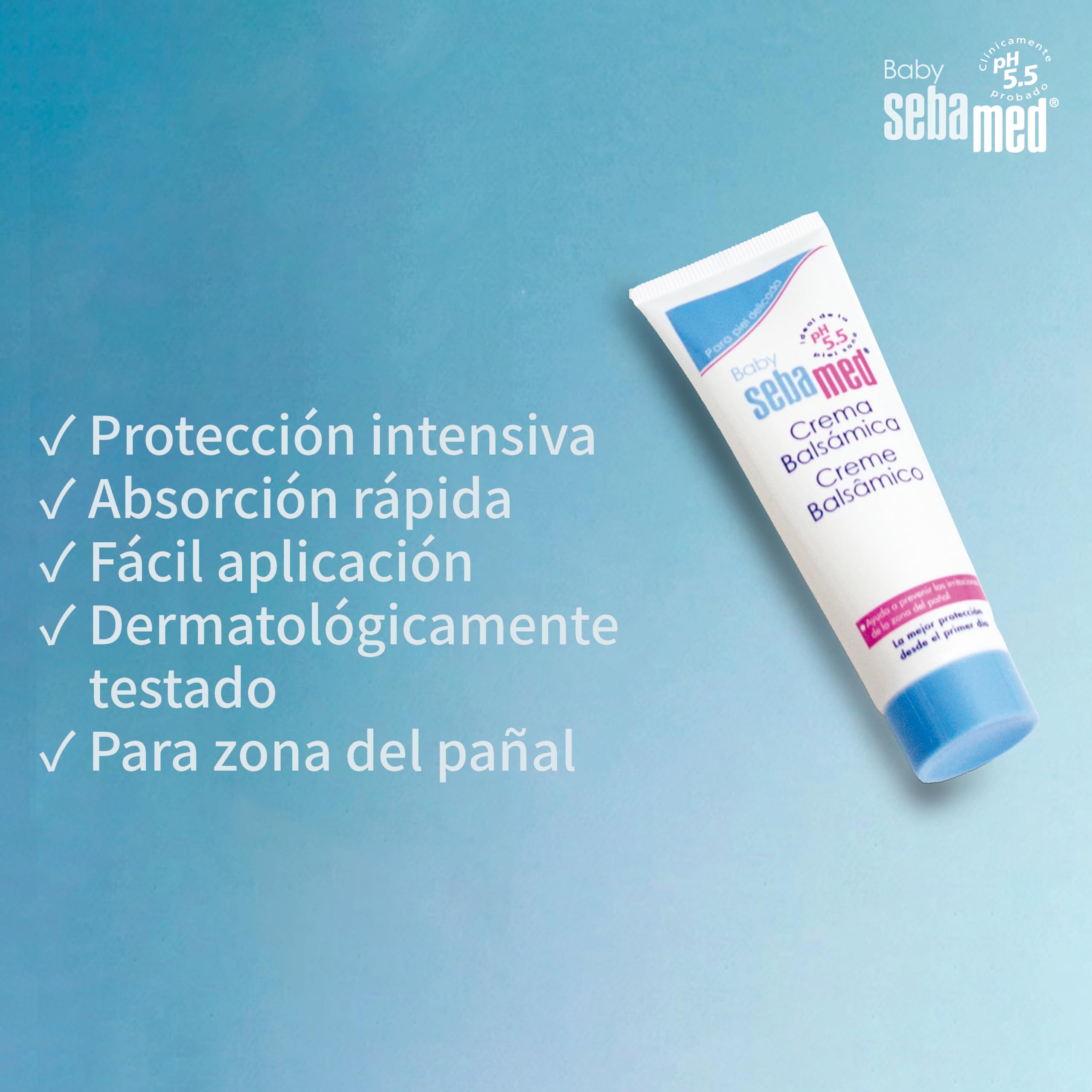 Sebamed Baby Crema Balsámica, con Pantenol para el Cuidado Diario de la Zona del Pañal del Bebé, Piel Delicada