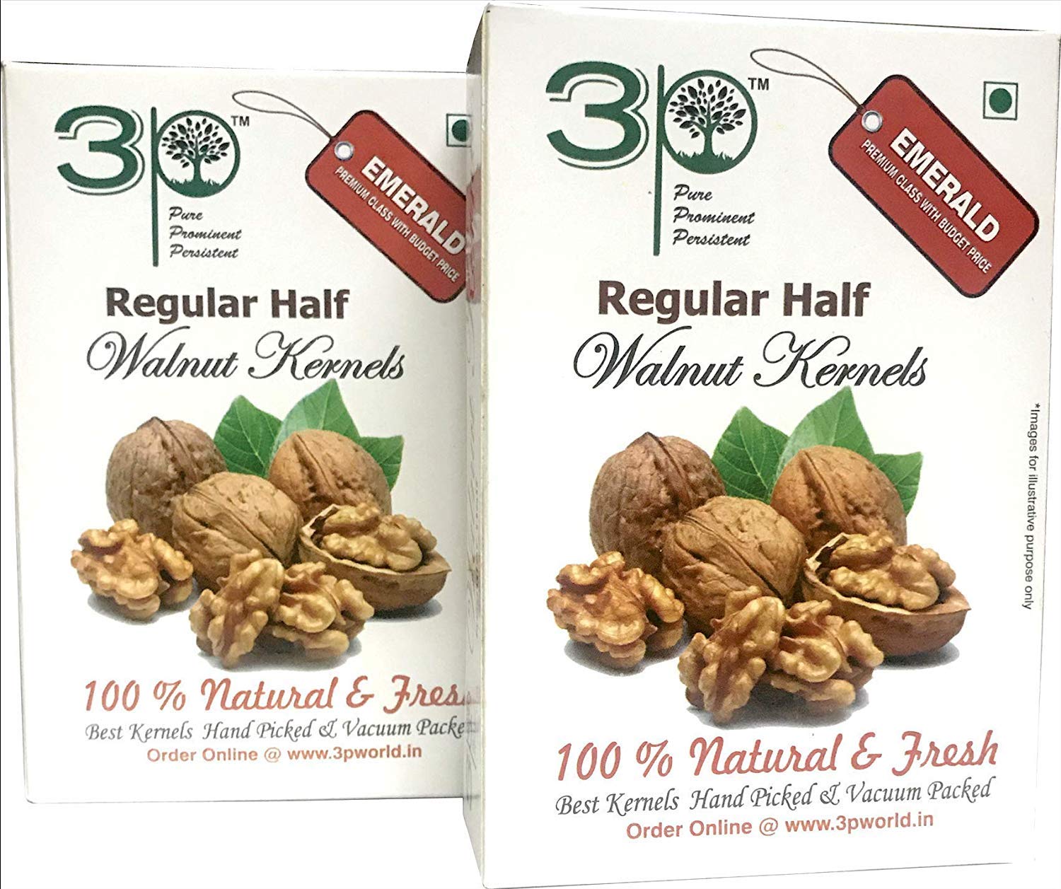 3p Kashmiri Regular Walnut Kernels Without Shell 400gm (200 gm x Pack of 2)| Organic| Natural|Akhrot|Vlaue Pack|Akhrot giri|Wallnut| Walnuts (B084VP7PGC) Amazon Price History, Amazon Price Tracker