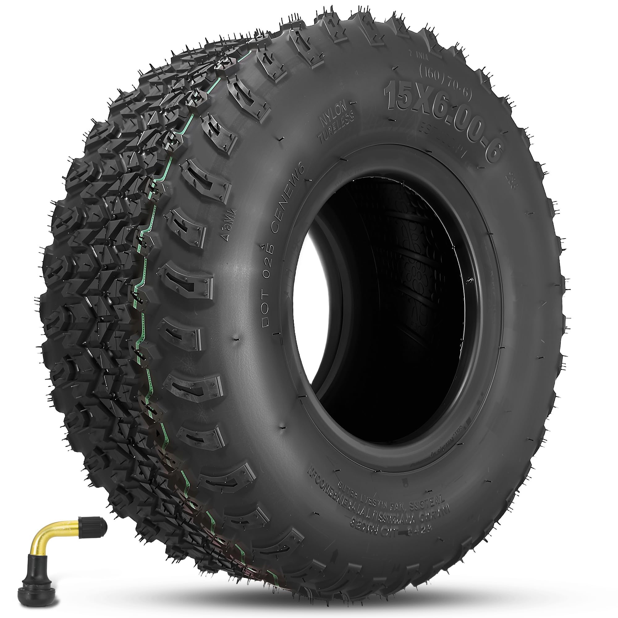Photo 1 of Felixstory 15x6.00-6 Front Lawn Mower Tire, 150/70-6 Tubeless Tire, for Garden Tractor Riding Mover Tractor Turf, 4 PR Tubeless, 220lbs Capacity