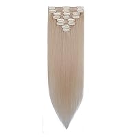 Vista 51 de Extensiones de cabello con clip, cabello humano Remy, extensiones de cabello largo lacio de una pieza con 5 clips, con gancho para colgar