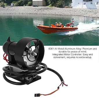 Underwater Thruster, 12-25.2V Brushless Motor Kayak Motor, Electric Boat Propulsion with 4 Blades Propeller for RC Boat ROV Submarine Kayak Tug (CCW)
