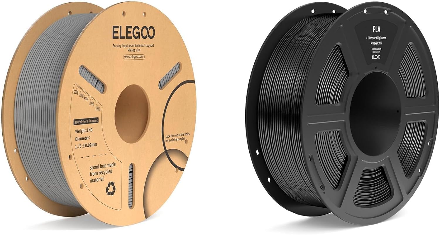 Rapid PLA Plus Filament Gray 1KG & PLA Filament Black 1KG