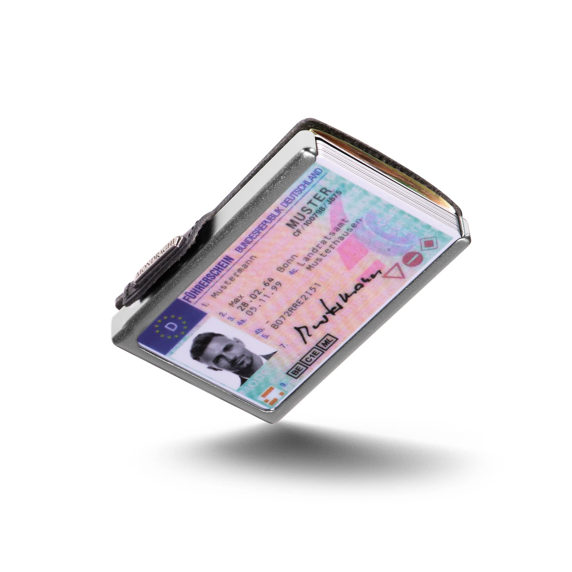 MONDRAGHI Miniwallet in Pelle Leggero e Tascabile. Portafoglio Slim per Carte di Credito Banconote Tessere e Documenti ELEGANCE Brown per Uomo e Donna