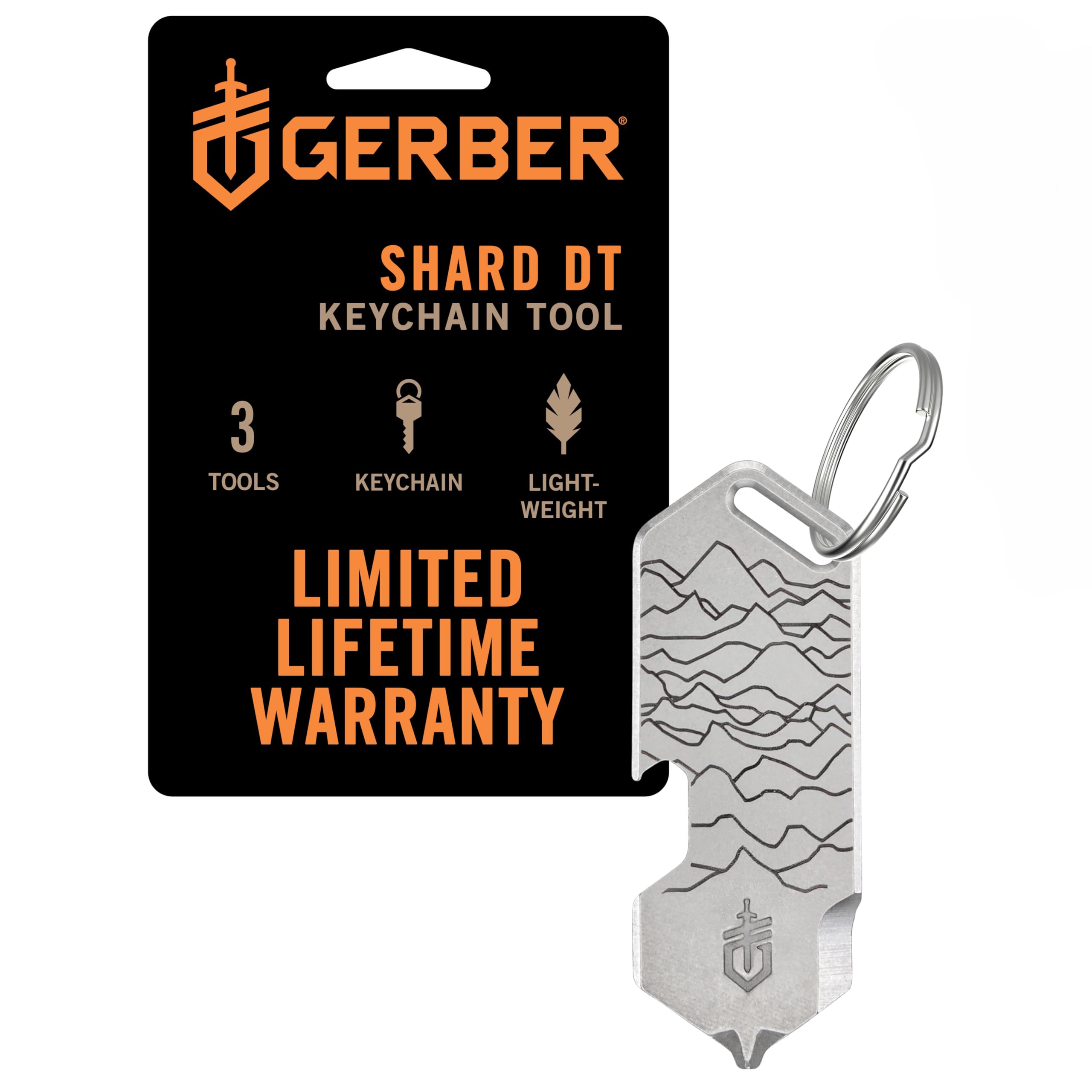 Gerber Gear Shard Keychain 3-in-1 Multitool, Clips to Pocket or Keychain with Bottle Opener, Package Opener, and Cross Driver, EDC Gear for Everyday Carry