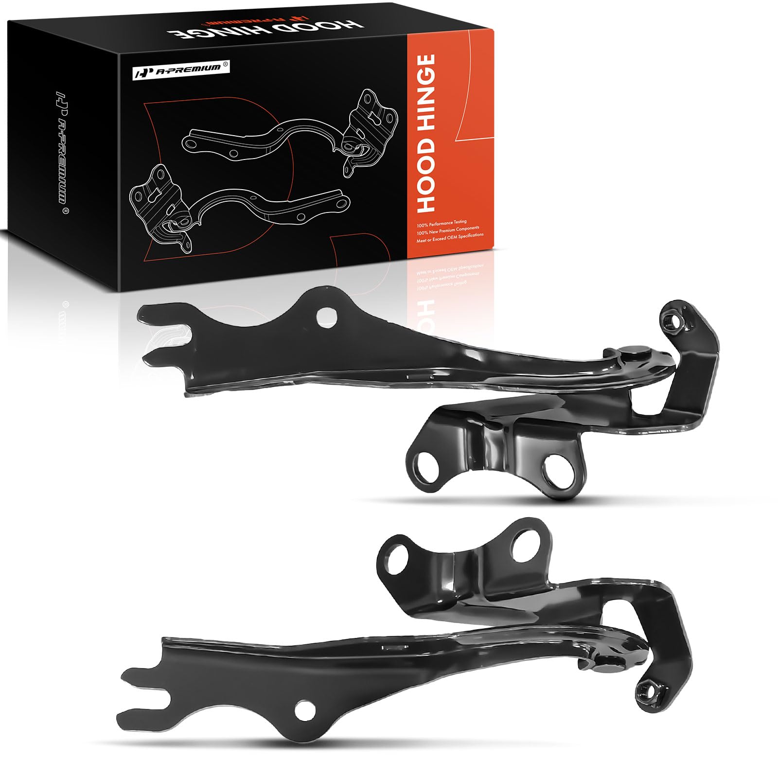 A-Premium Front Driver and Passenger Hood Hinges Compatible with Mazda 3 2004-2009, Front Left and Right Side, 2-PC Set, Replace# B32H52420A, B32H52410A