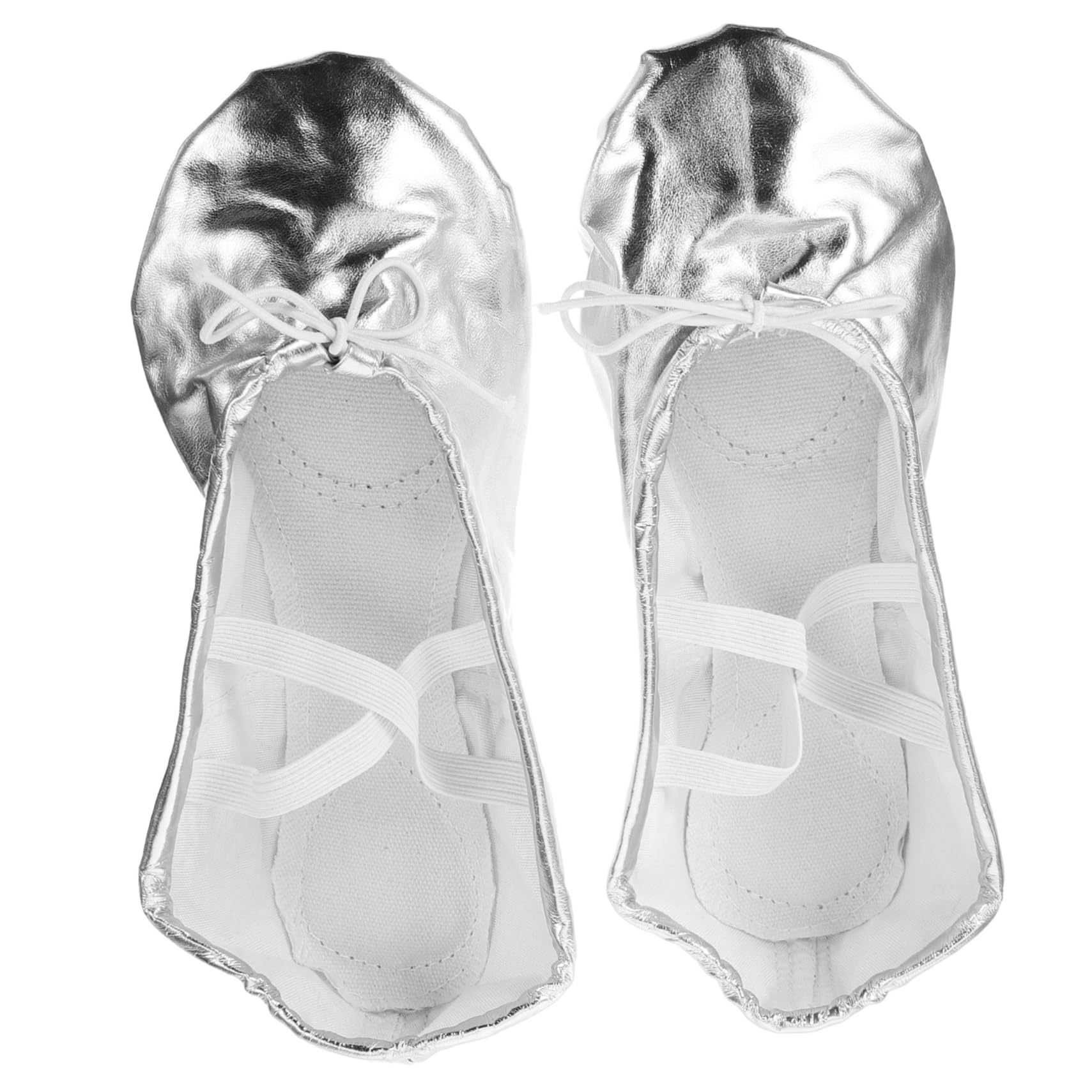 FOYTOKI Ballet Shoes for Girls Inspired Pu Leather Stretch Belt Size 34 Non-Slip