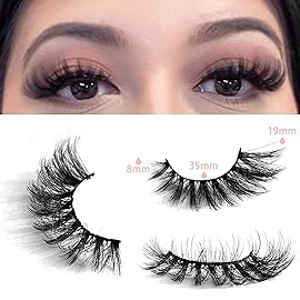 Yasnai Cat Eye Lashes Mink lashes Strip False Eyelashes Volume Lashes Wispy Fake Lashes Natural Eyelashes 7 Pairs Pack