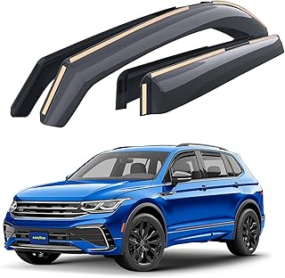 Shatterproof in-Channel Window Deflectors for Volkswagen Tiguan 2018-2024, Rain Guards, Window Visors for Cars, Vent Deflector, Car Accessories, 4 pcs - GY003448LP
