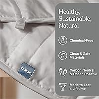 Vista 2 de Baloo - Manta pesada para adultos 12 lb (42"x72"), color Silver Sage 100% algodón Lavable a máquina y apta para secadora Relleno