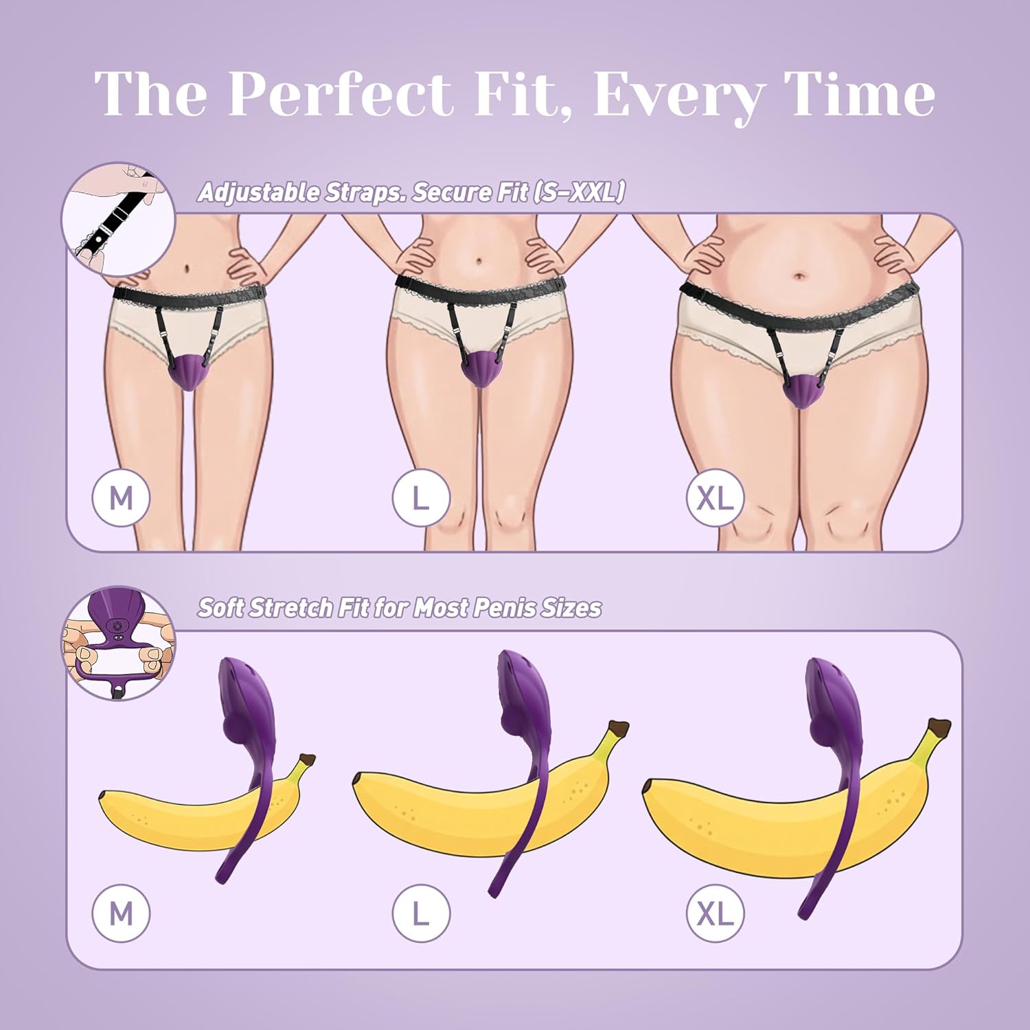 Tracy's Dog Couples Sex Toys Vegan Leather Wearable Vibrator with Blindfold, Remote Control Hands Free Clitoral Stimulator Vibrating Panties & Cock Ring, BDSM Sex Toy Game for Men & Women (Pearlo)