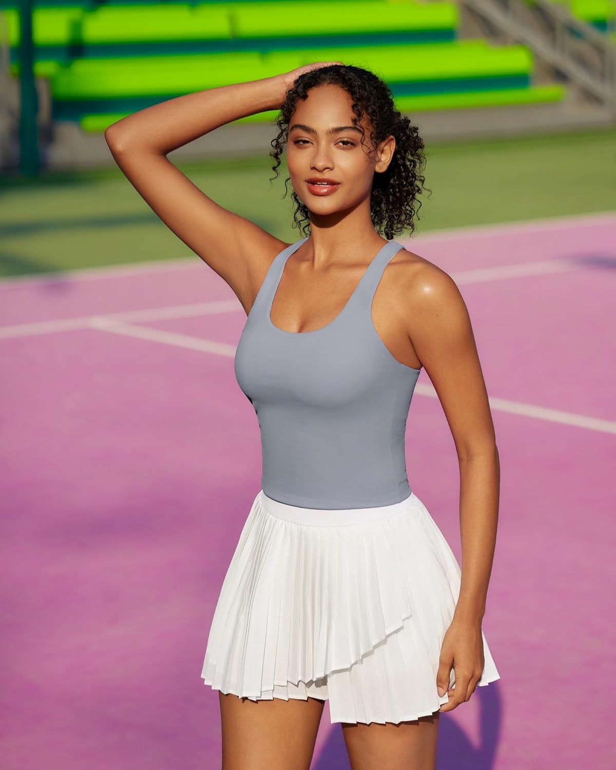 RUNNING GIRL Tank Tops with Built in Bras, Racerback Activewear Yoga Workout Tops for Women - Image 2