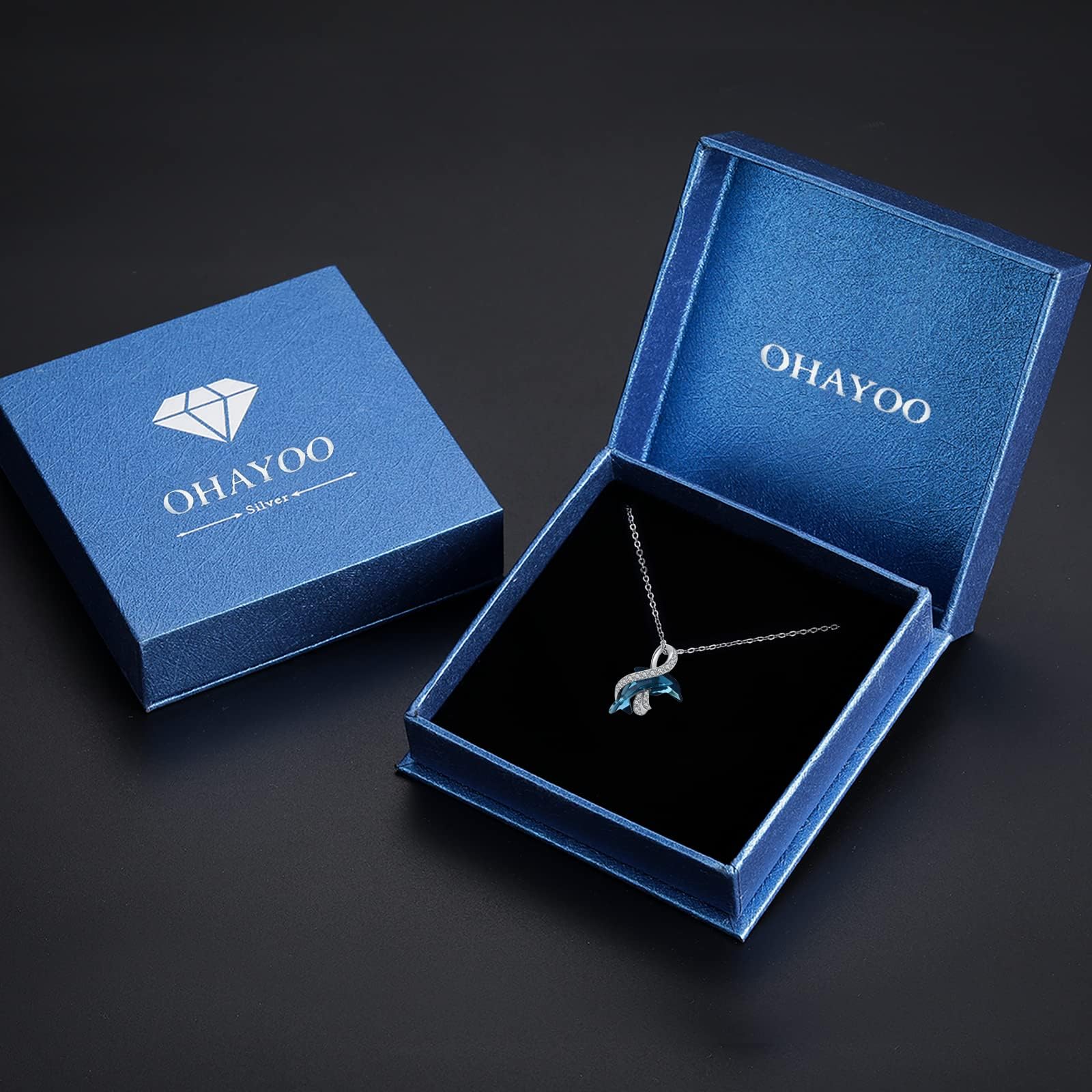 OHAYOO Fuchs/Katze/Delfin/Schmetterling/Libelle/Schildkröte Kette Silber 925 Tier Kette Mädchen Tier Anhänger Halskette Mondstein Schmuck für Geschenke Damen Mädchen Kinder