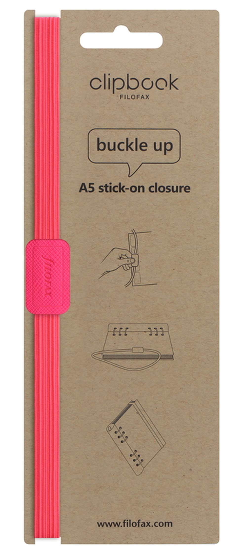 Filofax A5 Clipbook Elastic Closure - Fluoro Pink