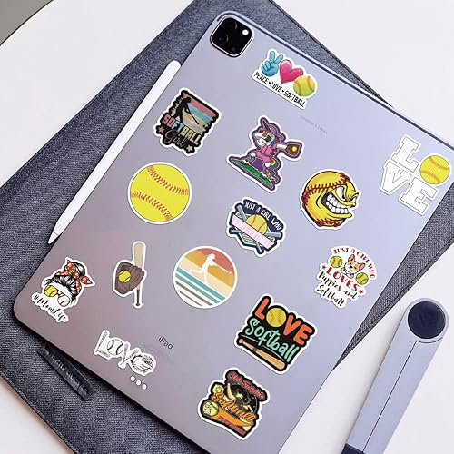 Miniatura 6 de 100 calcomanías de sóftbol, lindas calcomanías de vinilo motivacional impermeables para botellas de agua, cascos, equipaje, incentivos de enseñanza,