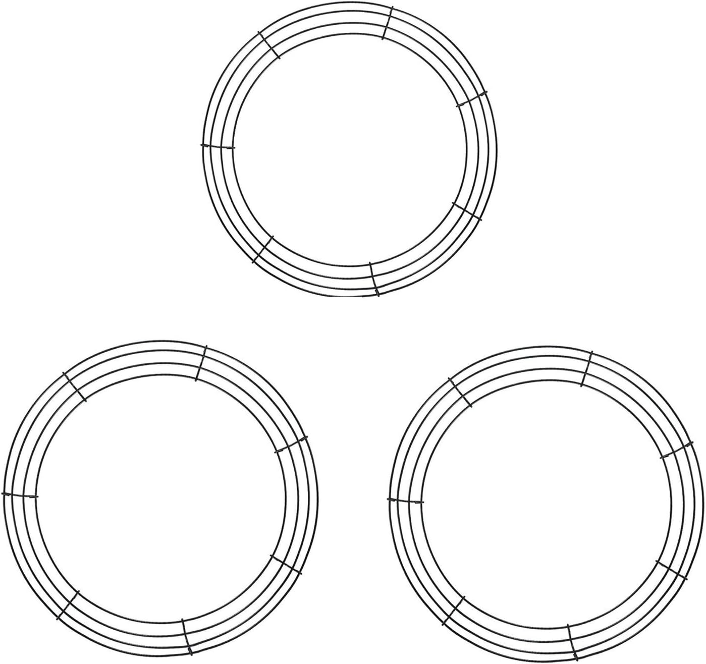 kgjsdf Metal Wreath Frame 16 In, 3 Pack Wire Round Flower Wreath Rings Holiday Wreath Frames DIY Floral Crafts, Wire Wreath Frame for Easter Christmas New Year Party Home Decor Supplies