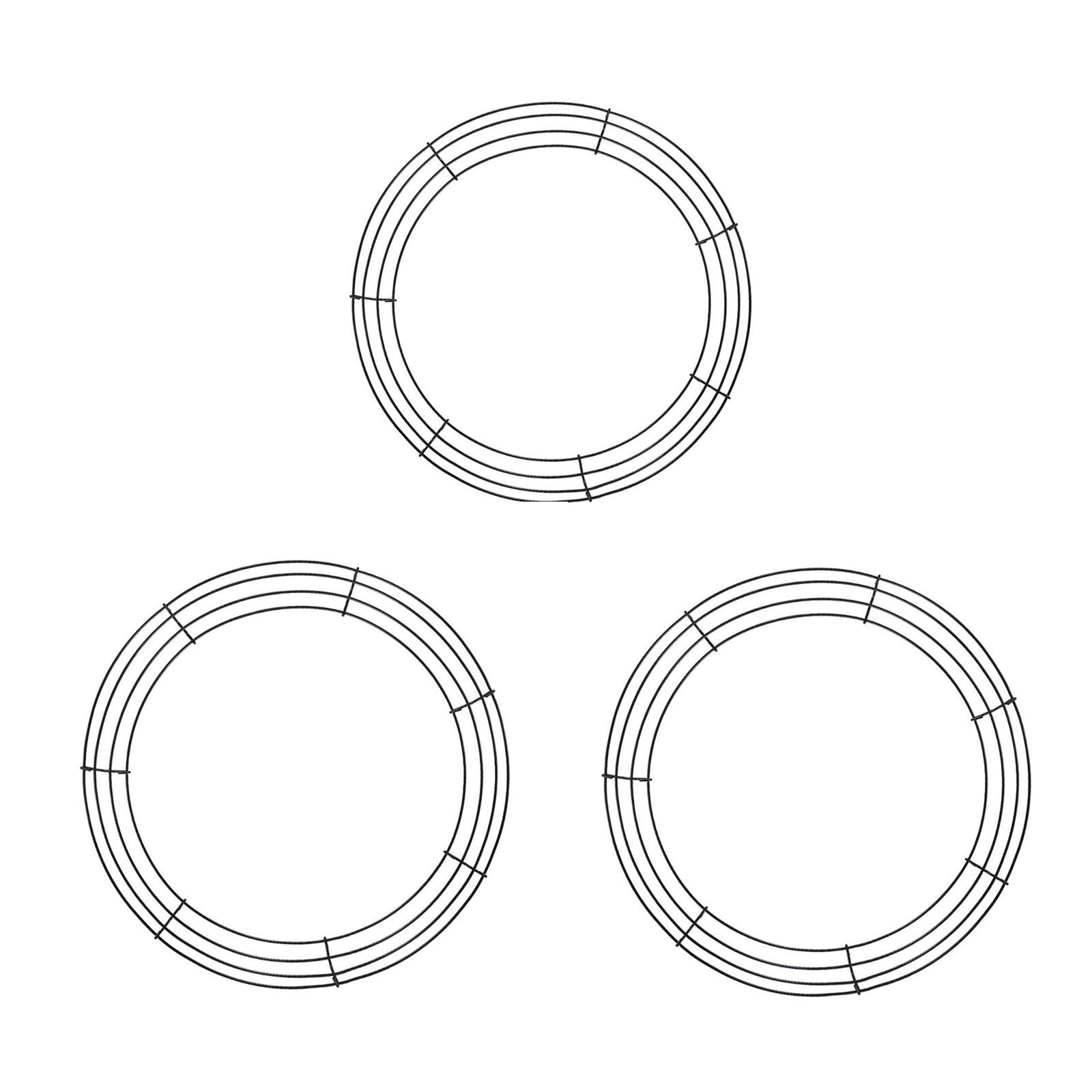 kgjsdf Metal Wreath Frame 16 In, 3 Pack Wire Round Flower Wreath Rings Holiday Wreath Frames DIY Floral Crafts, Wire Wreath Frame for Easter Christmas New Year Party Home Decor Supplies