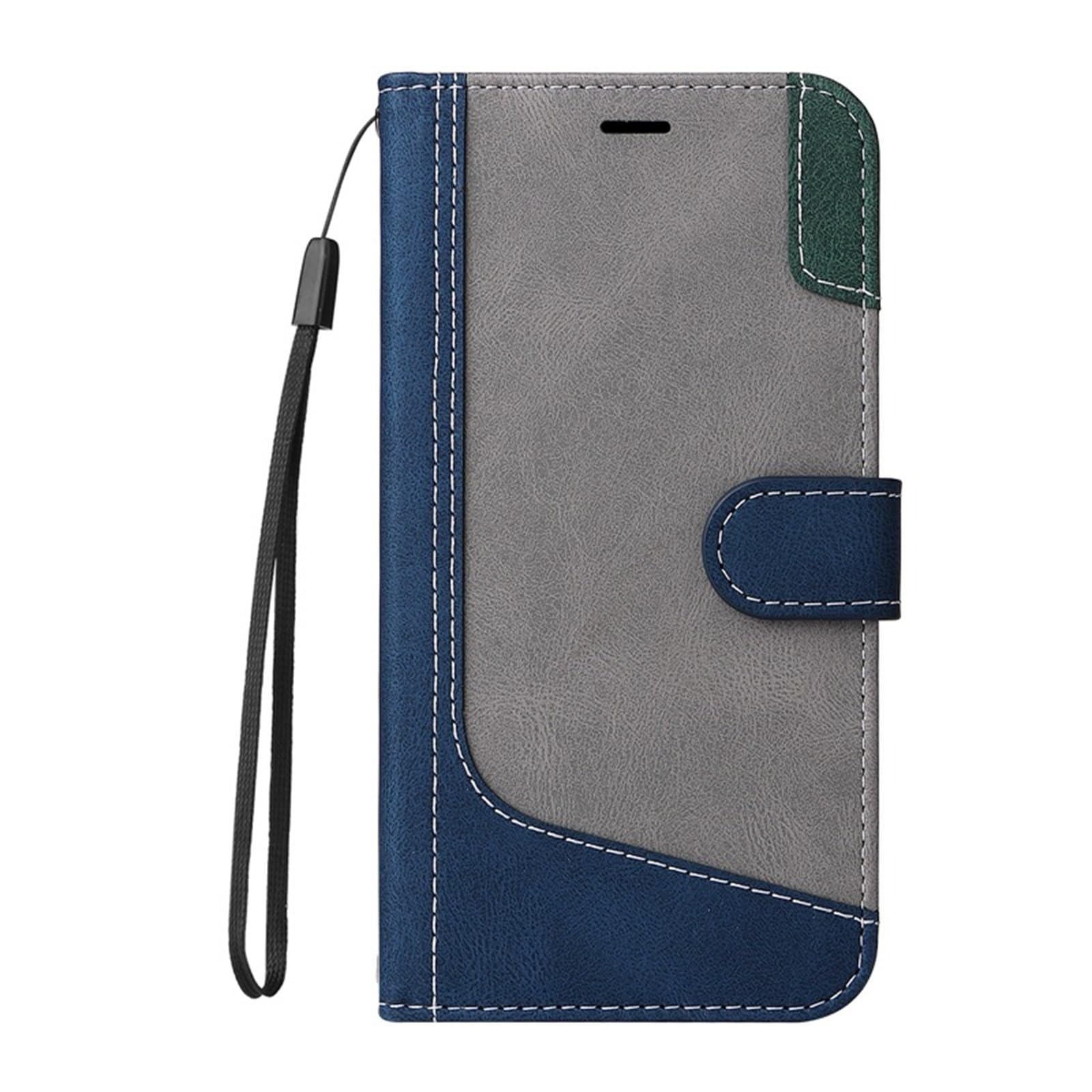 Coque flip iPhone 16 Pro bleu avec dragonne et support caché - 6