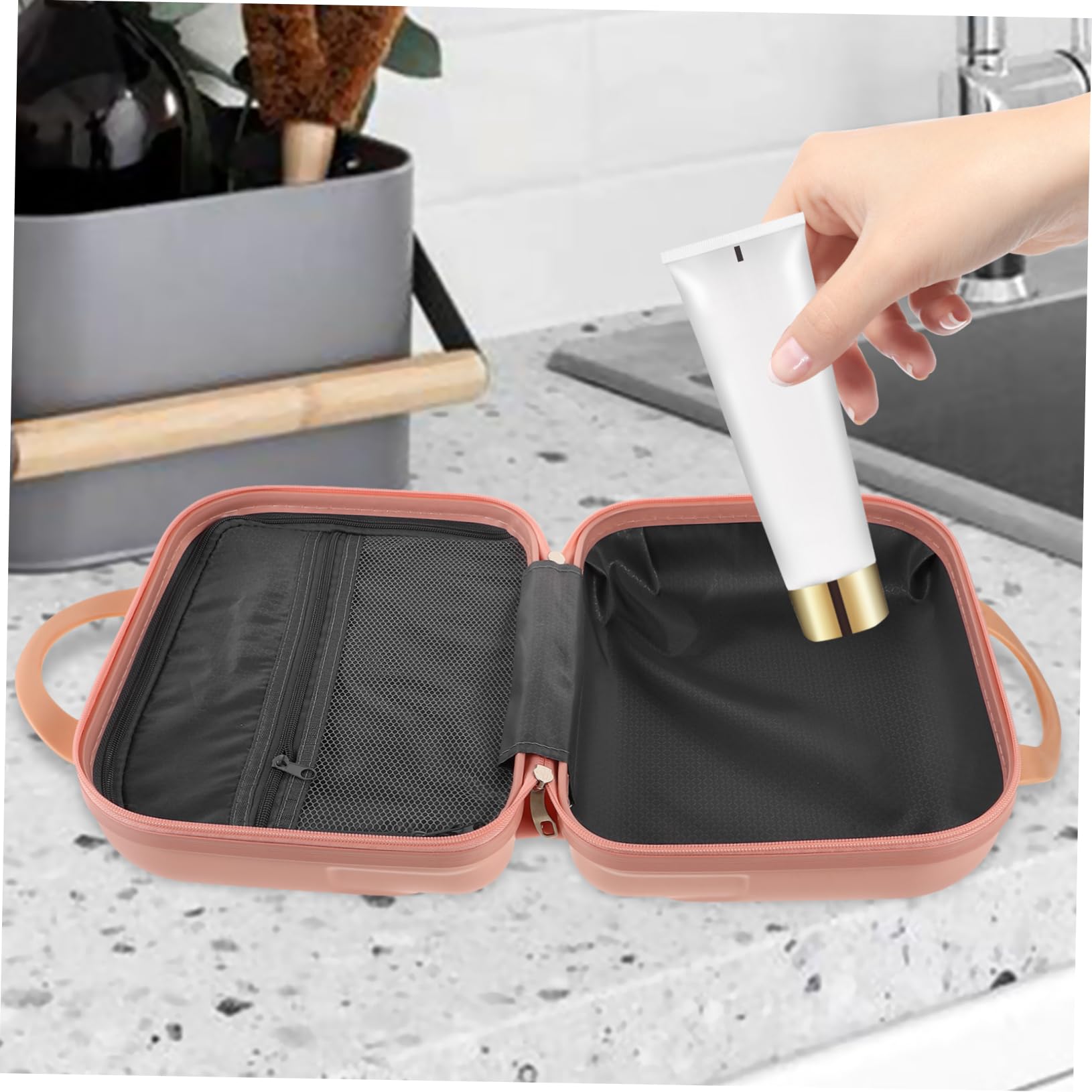 GALPADA Beauty Case Da Viaggio Con Borsa Per Il Trucco Compatta Per Donna Organizer Portatile Per Il Trucco
