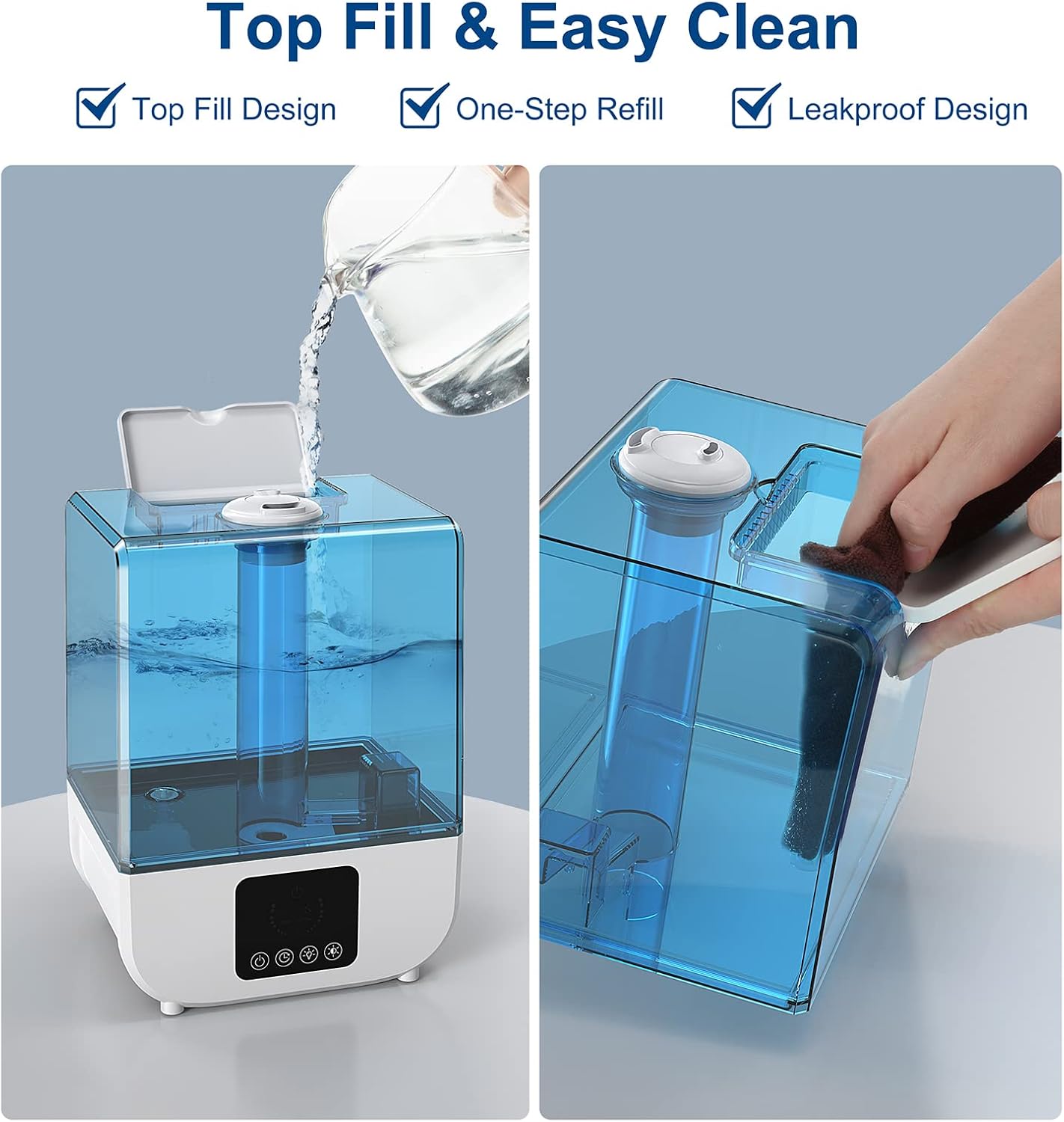 Buy Humidifiers for Bedroom, Humuge 5L Top Fill Humidifiers for Large