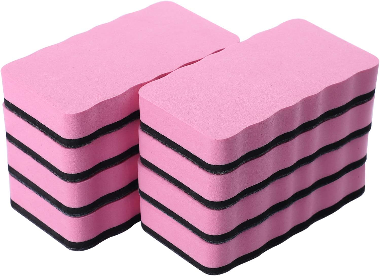 Dry Erase Erasers, 8 Pack Magnetic Whiteboard Eraser Chalkboard Cleansers Wiper for Classroom Office and Home (Pink8) : Office Products