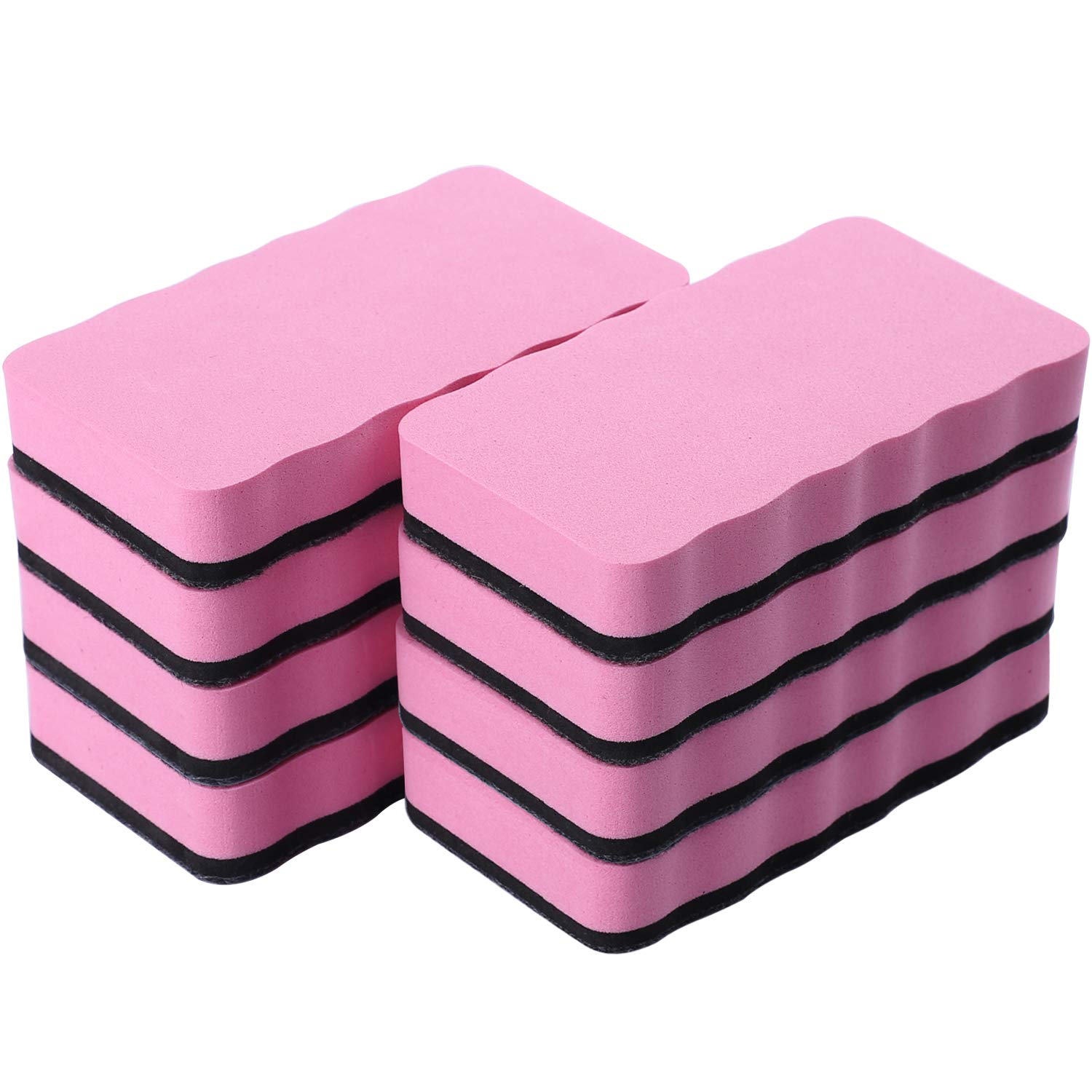 Dry Erase Erasers, 8 Pack Magnetic Whiteboard Eraser Chalkboard Eraser Dry Eraser for Classroom Office and Home (8pcs Pink)