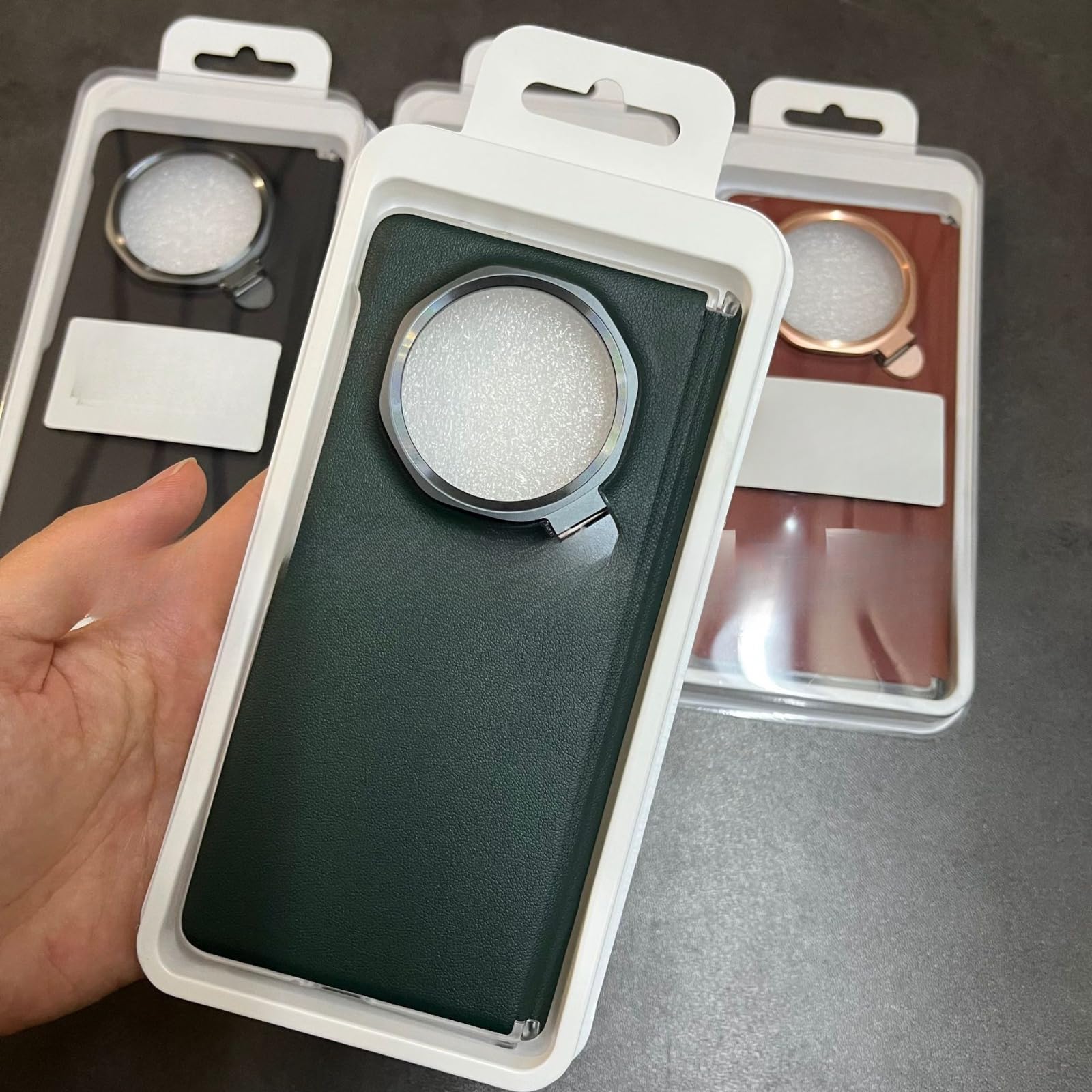 Flip Phone Case for Honor Magic V3 with Lens Holder,Ultra-Thin Drop-Proof Faux Leather Protective Case (Green)