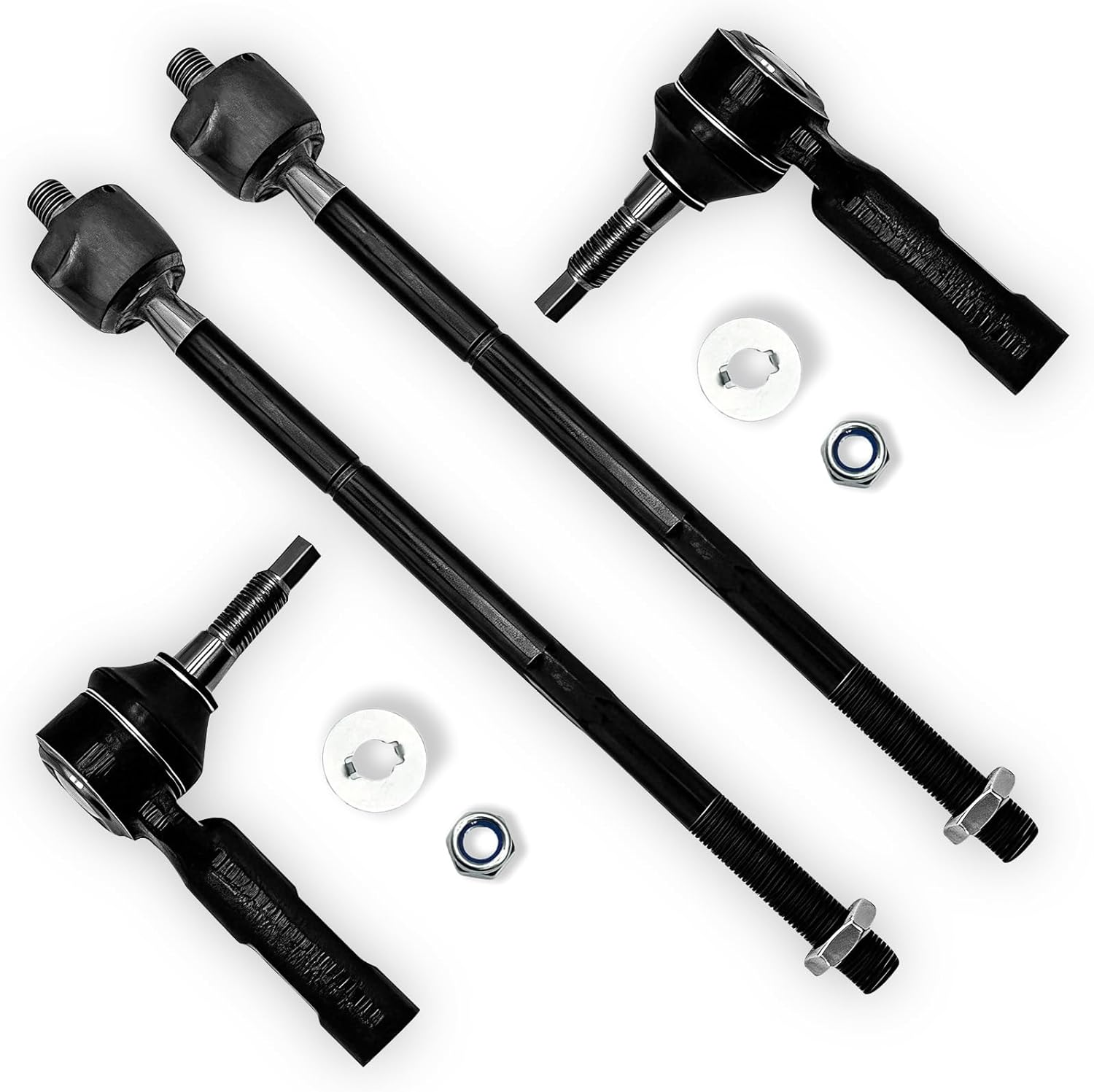 4PCS Front Outer Inner Tie Rod End Link Compatible with Chrysler 2011 2012 2013 2014 300, for Dodge 2011-2015 2016 2017 2018 2019 Challenger, 2011-2020 Charger OE# ES800986 EV800963