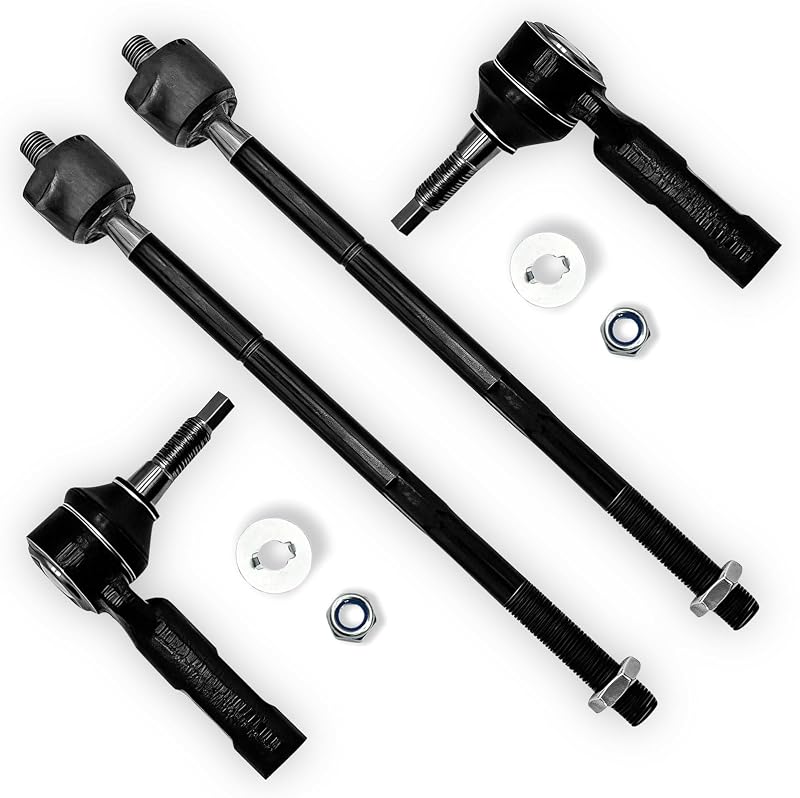 Kit de terminais de direção internos e externos dianteiros Torsiva para Chrysler 300 e Dodge Challenger/Charger – 4 peças
