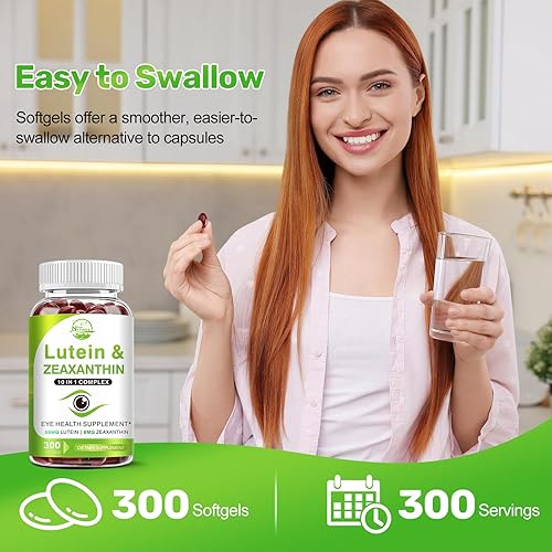 Miniatura 7 de Suplementos de luteína y zeaxantina, suplemento de vitaminas y minerales para los ojos, multivitamínico para la visión y salud ocular con omega-3,