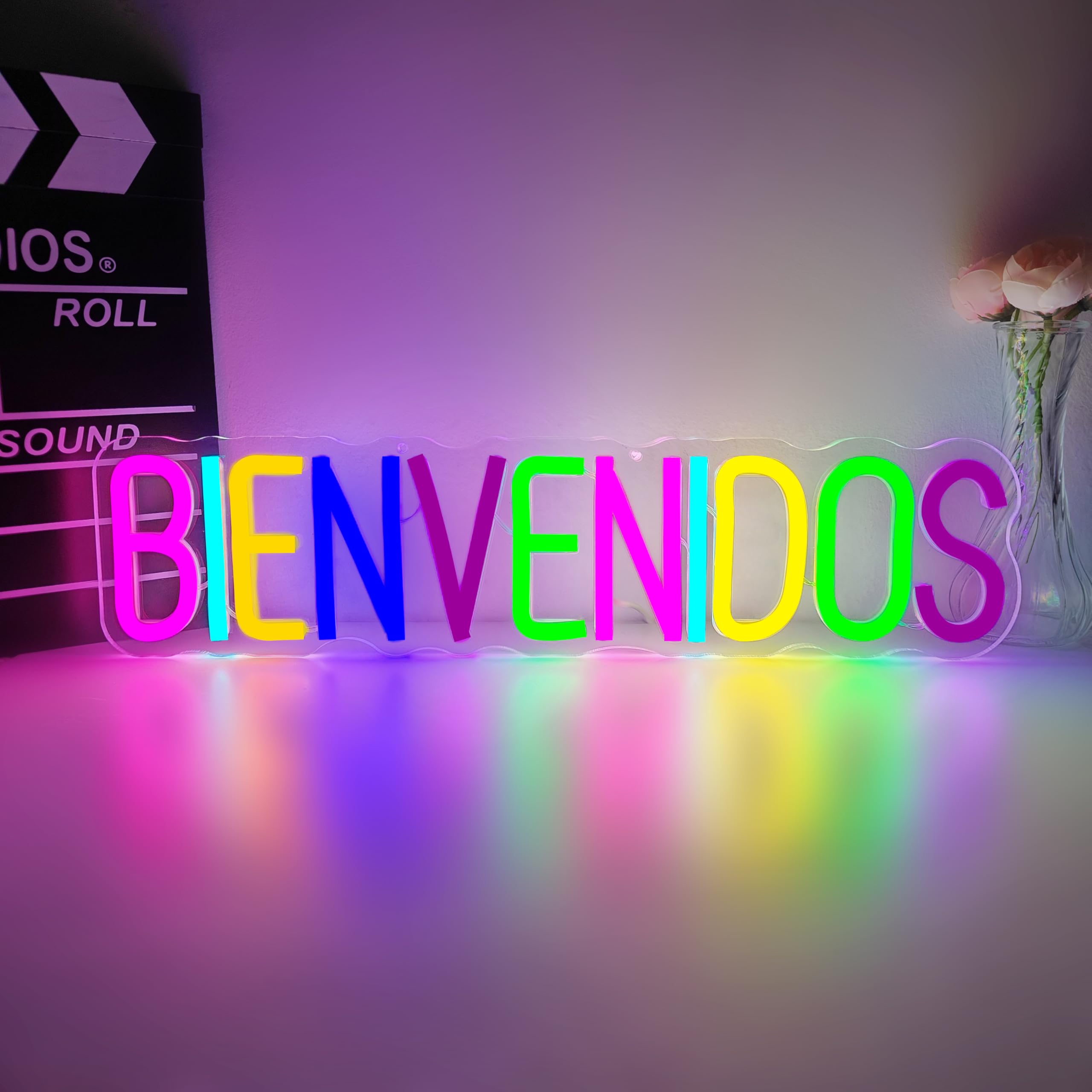 Bienvenidos Neon Sign Bienvenidos Light Up Sign for Classroom