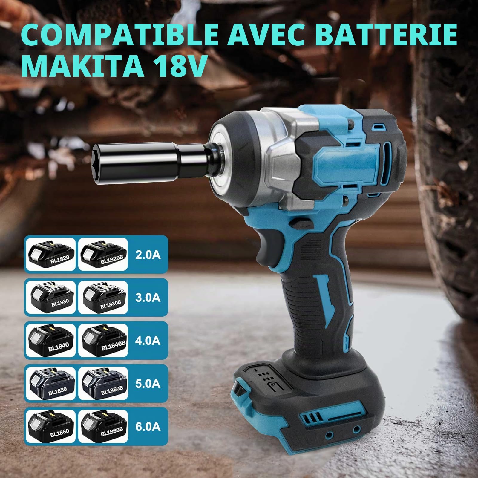 LIROPAU Clé à Chocs sans Fil Brushless 700Nm Boulonneuse à Choc Electrique