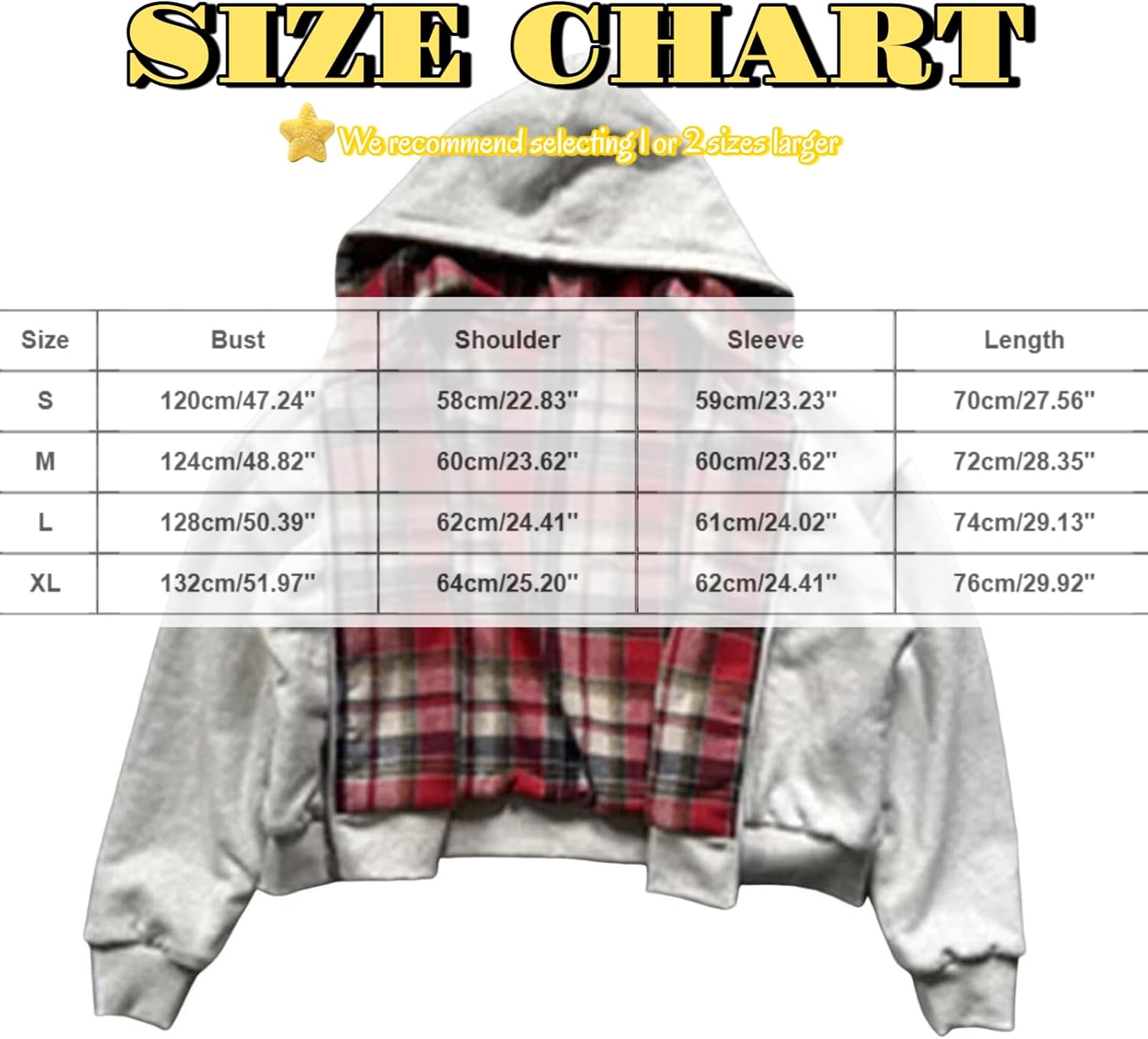 Oversized Reversible Hoodie Women Men, Zip up Hoodie Plaid Sweatshirt, Fall Winter Baggy Long Sleeve Sweatshirts