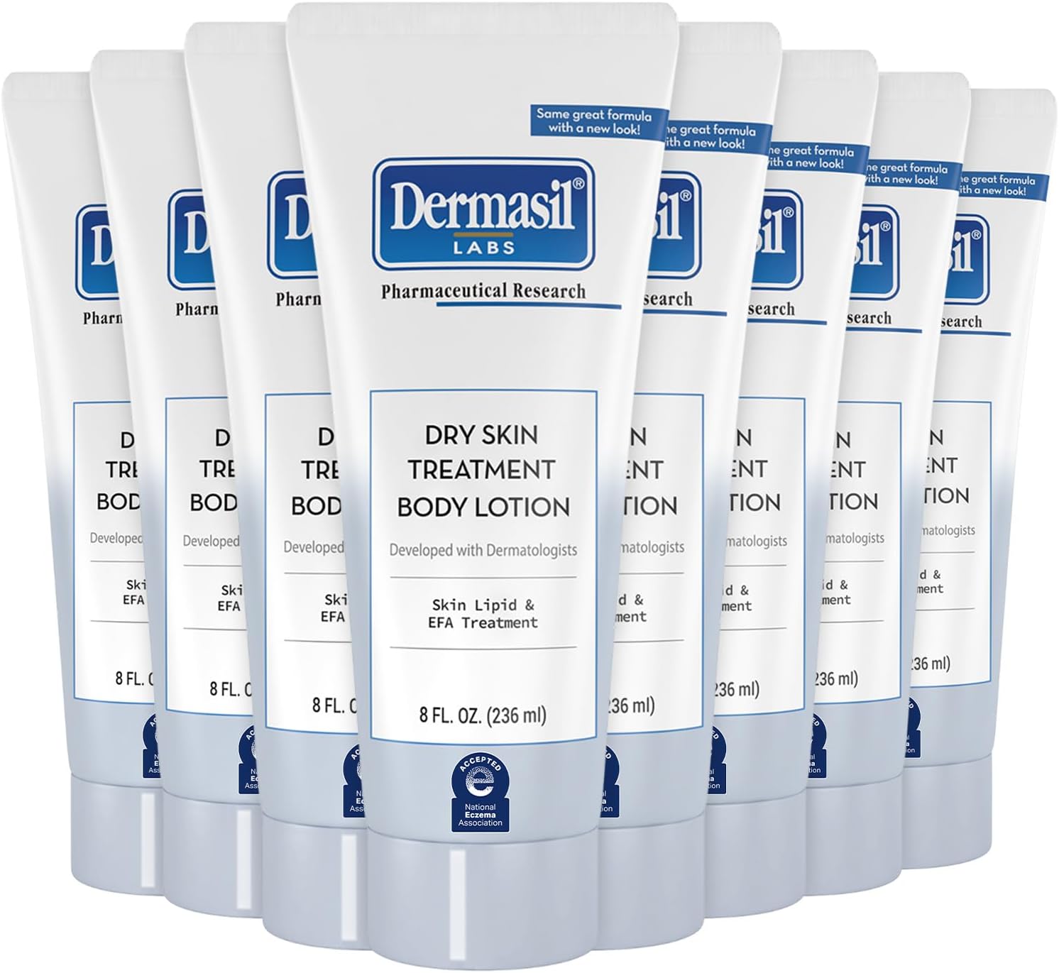 Body Lotion, Dry Skin Treatment, 8-Pack – Non-Greasy, Fast-Absorbing, Fragrance-Free Lotion, Cruelty-Free, 8 Oz Ea