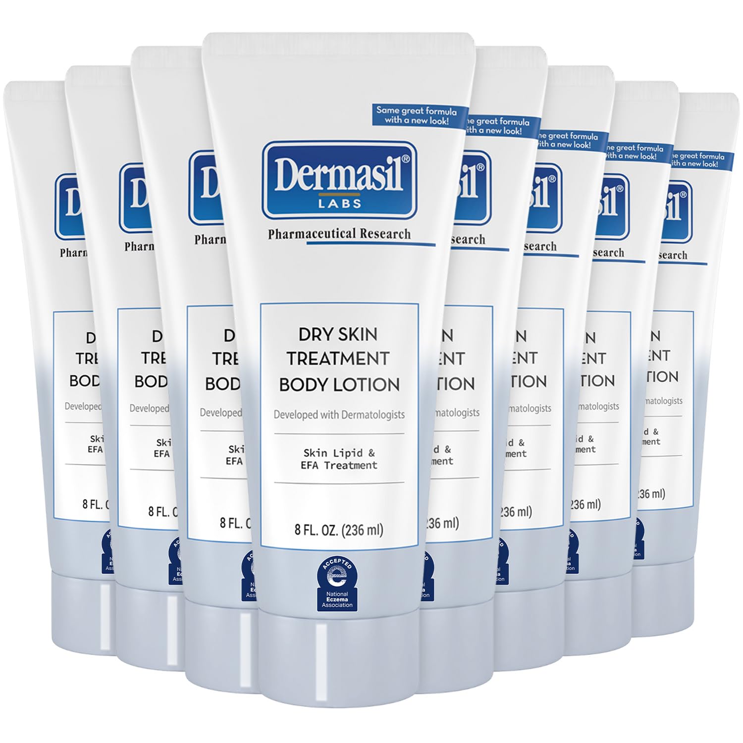 Dermasil Body Lotion, Dry Skin Treatment, 8-Pack – Non-Greasy, Fast-Absorbing, Fragrance-Free Lotion, Cruelty-Free, 8 Oz Ea